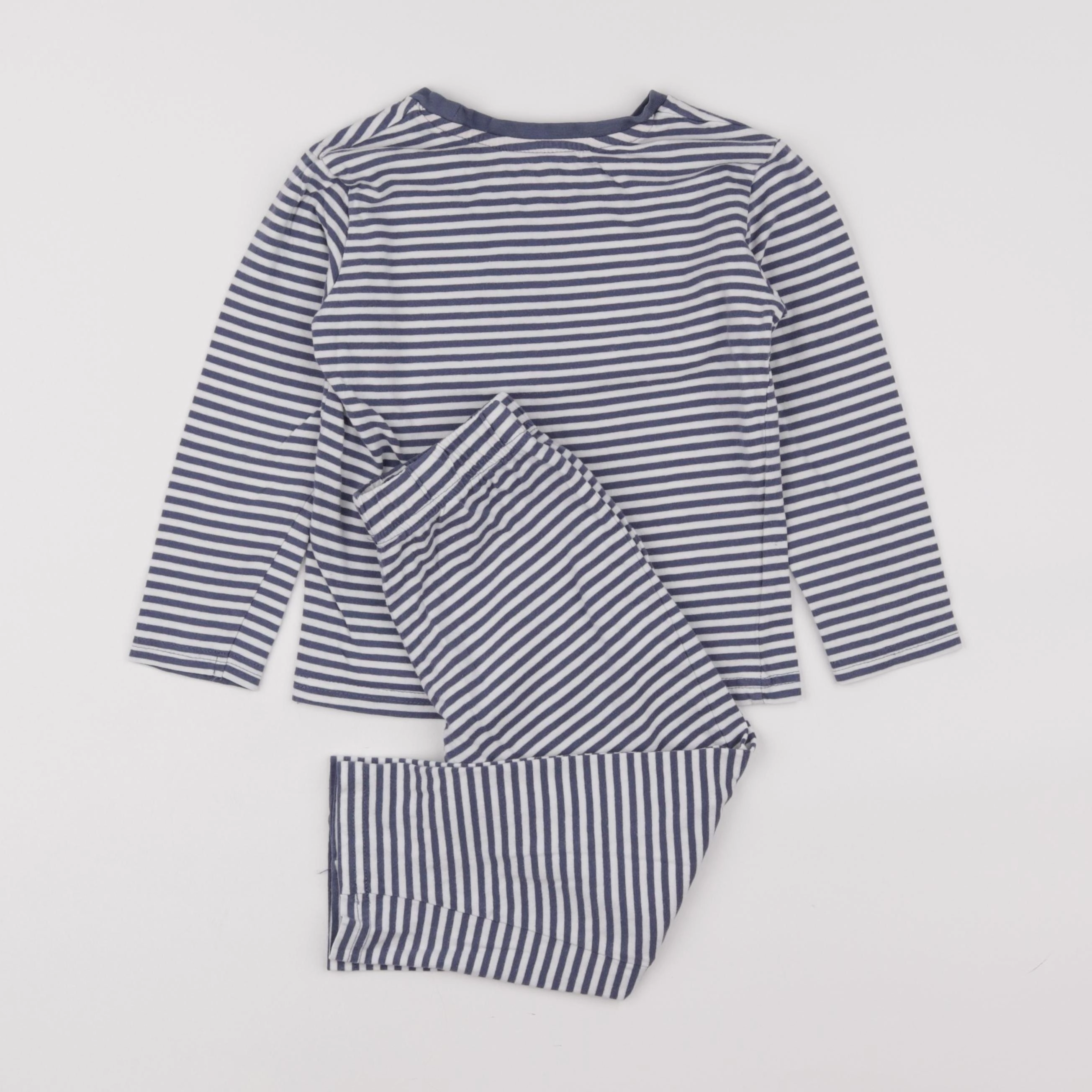 Vertbaudet - pyjama coton bleu, blanc - 5 ans