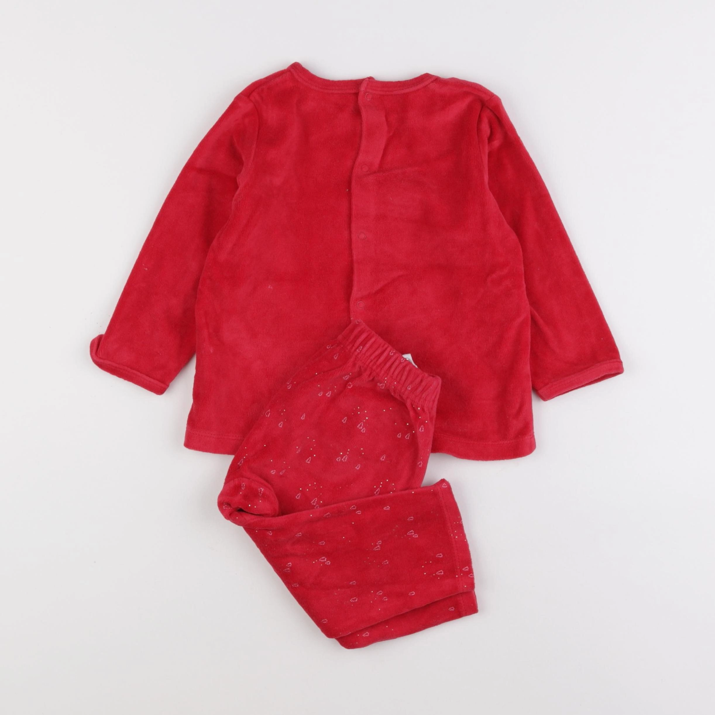 Vertbaudet - pyjama velours rouge - 2 ans