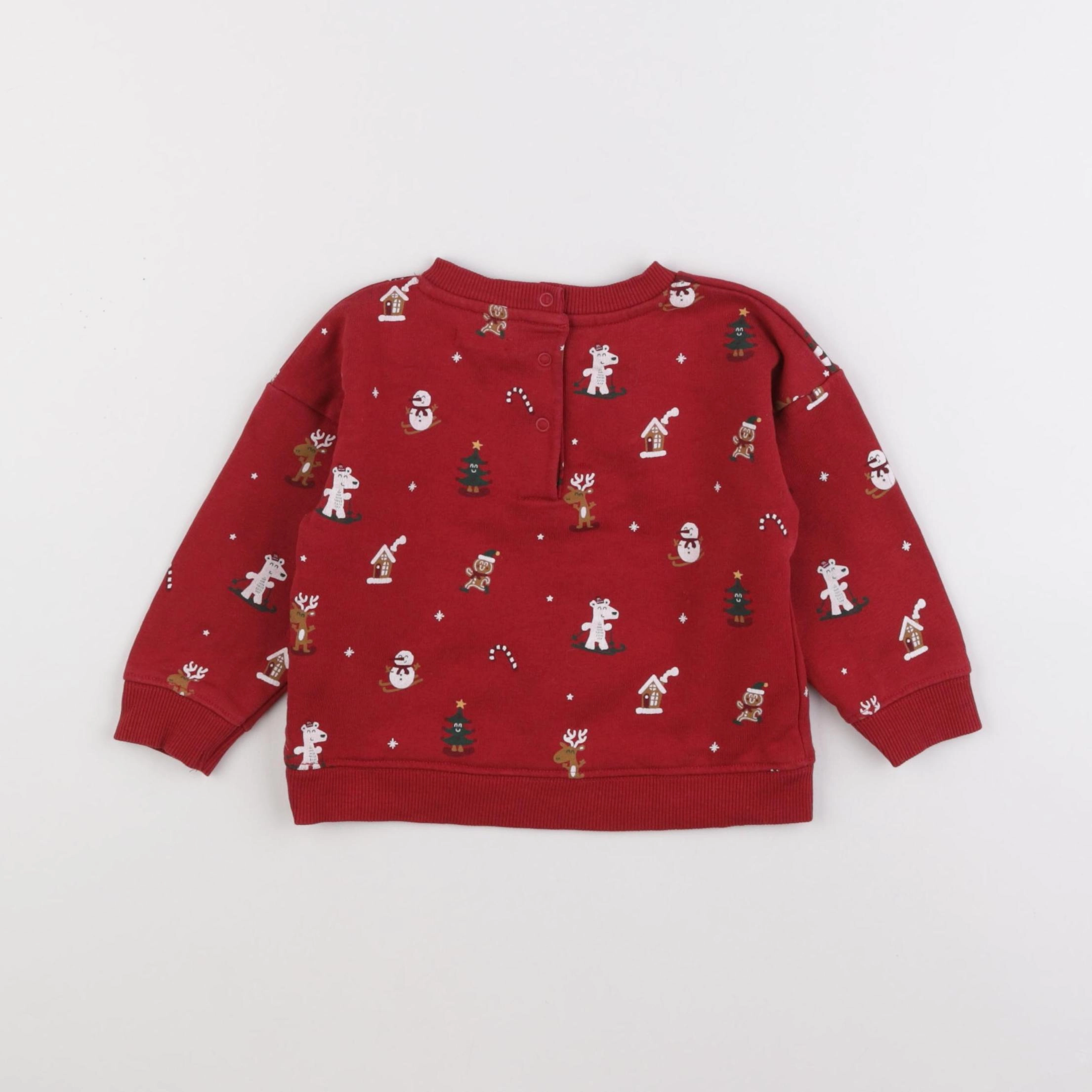 Vertbaudet - sweat rouge - 18 mois