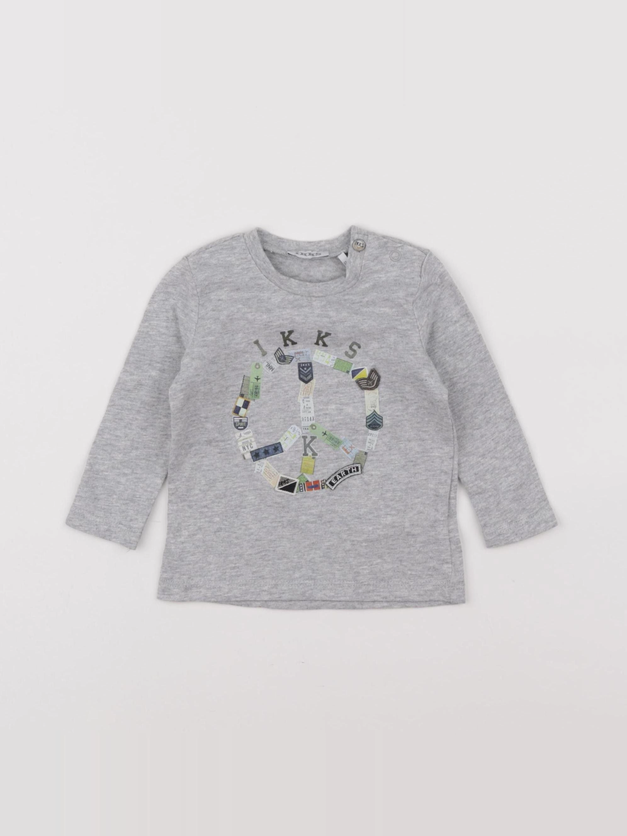 IKKS - tee-shirt gris - 6 mois
