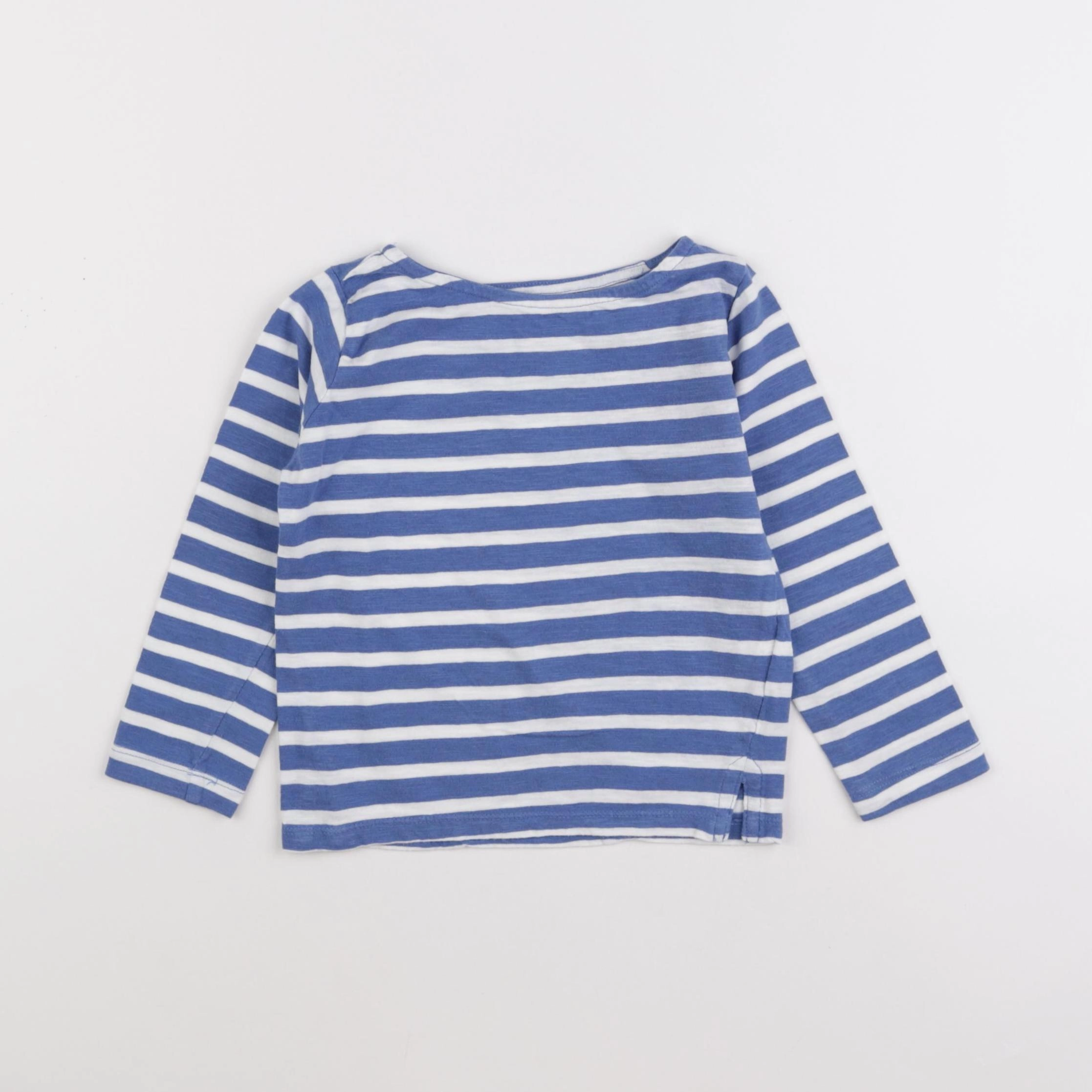 Monoprix - tee-shirt bleu, blanc - 3 ans