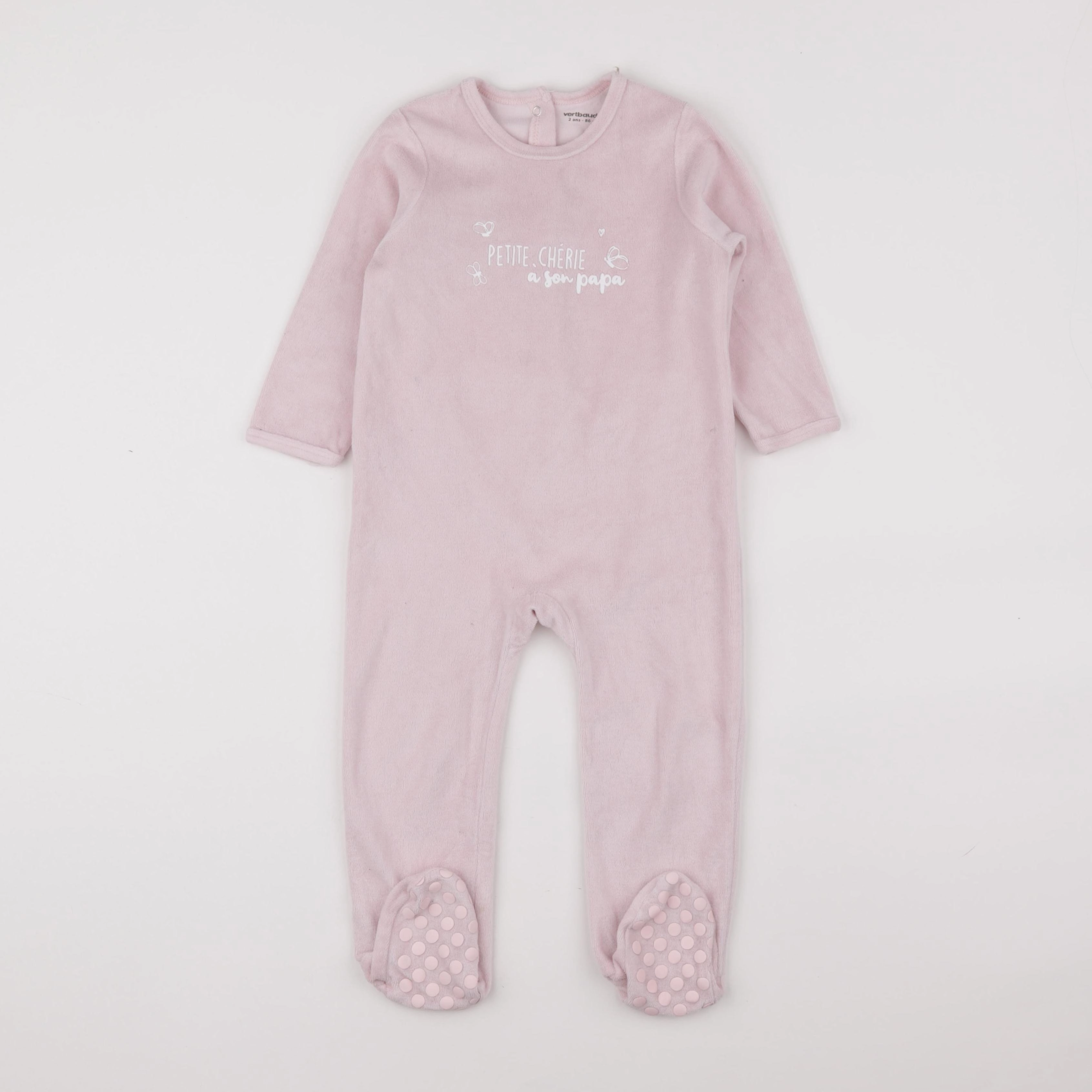 Vertbaudet - pyjama velours rose - 2 ans