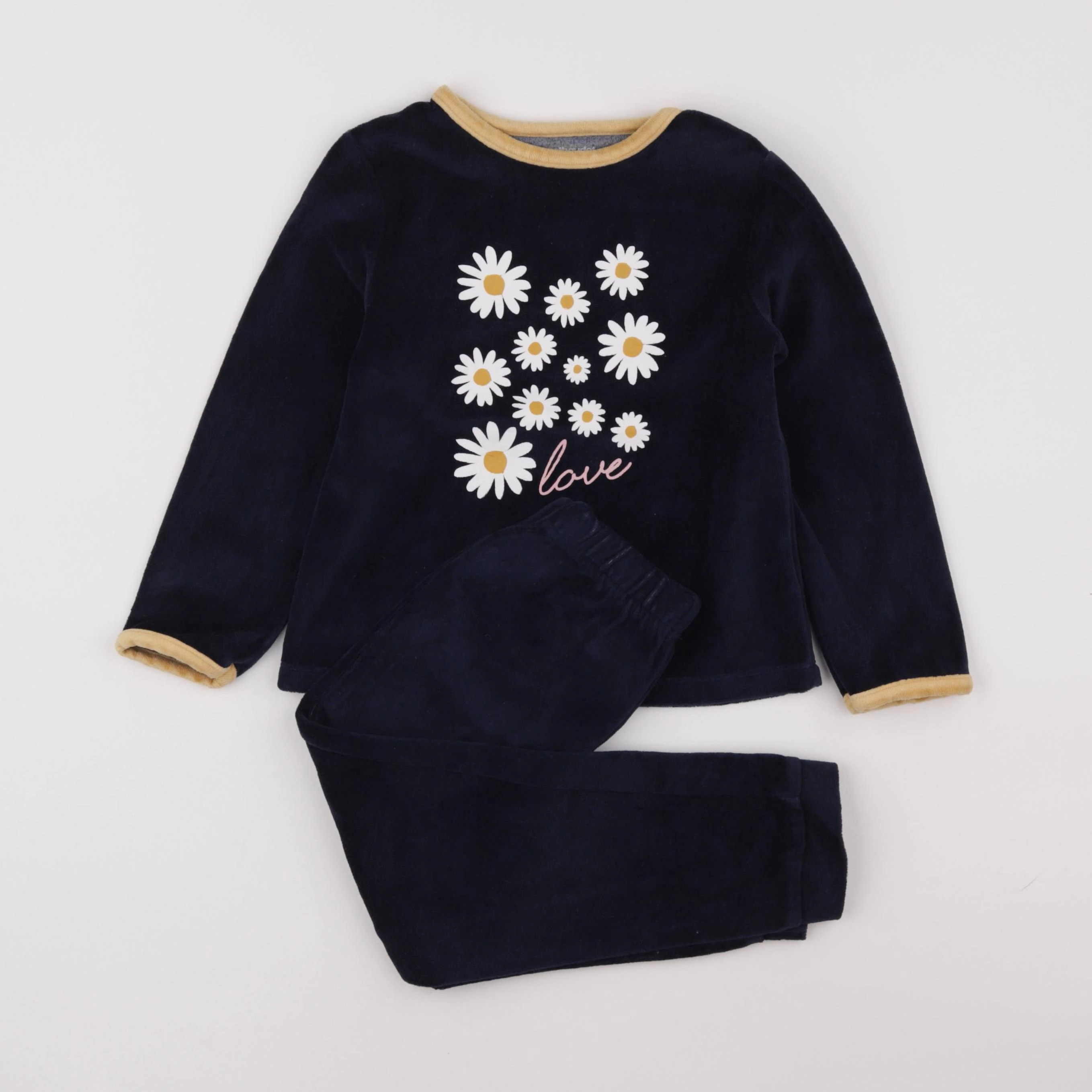 Vertbaudet - pyjama velours bleu - 5 ans