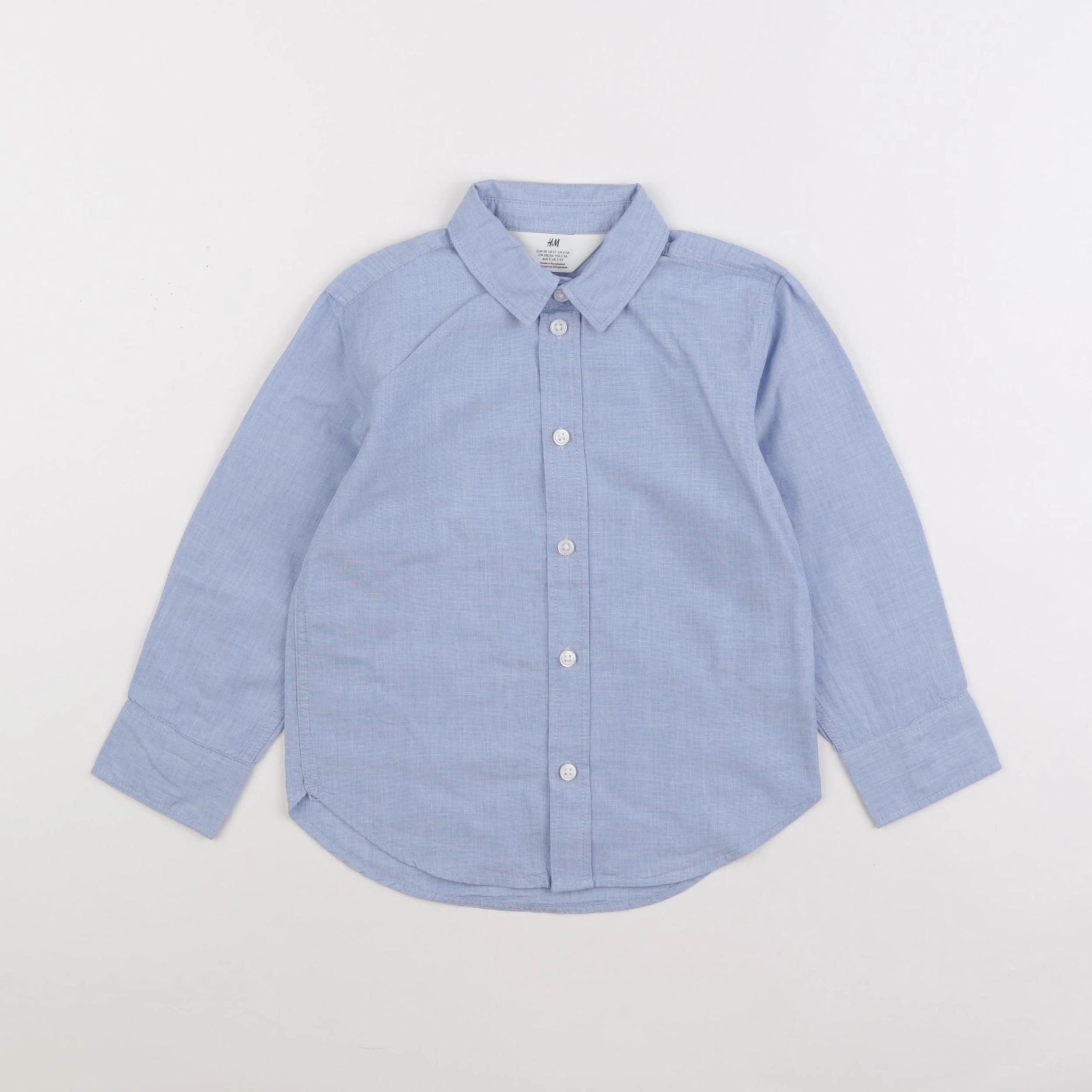H&M - chemise bleu - 2/3 ans