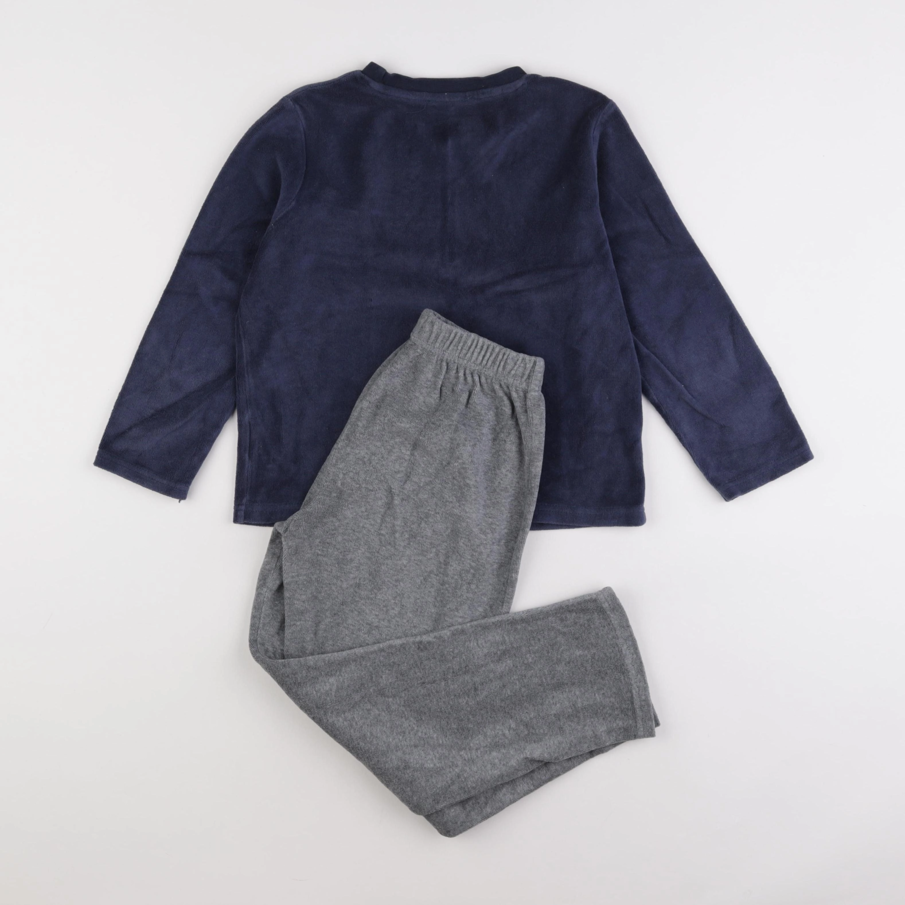Vertbaudet - pyjama velours bleu - 8 ans