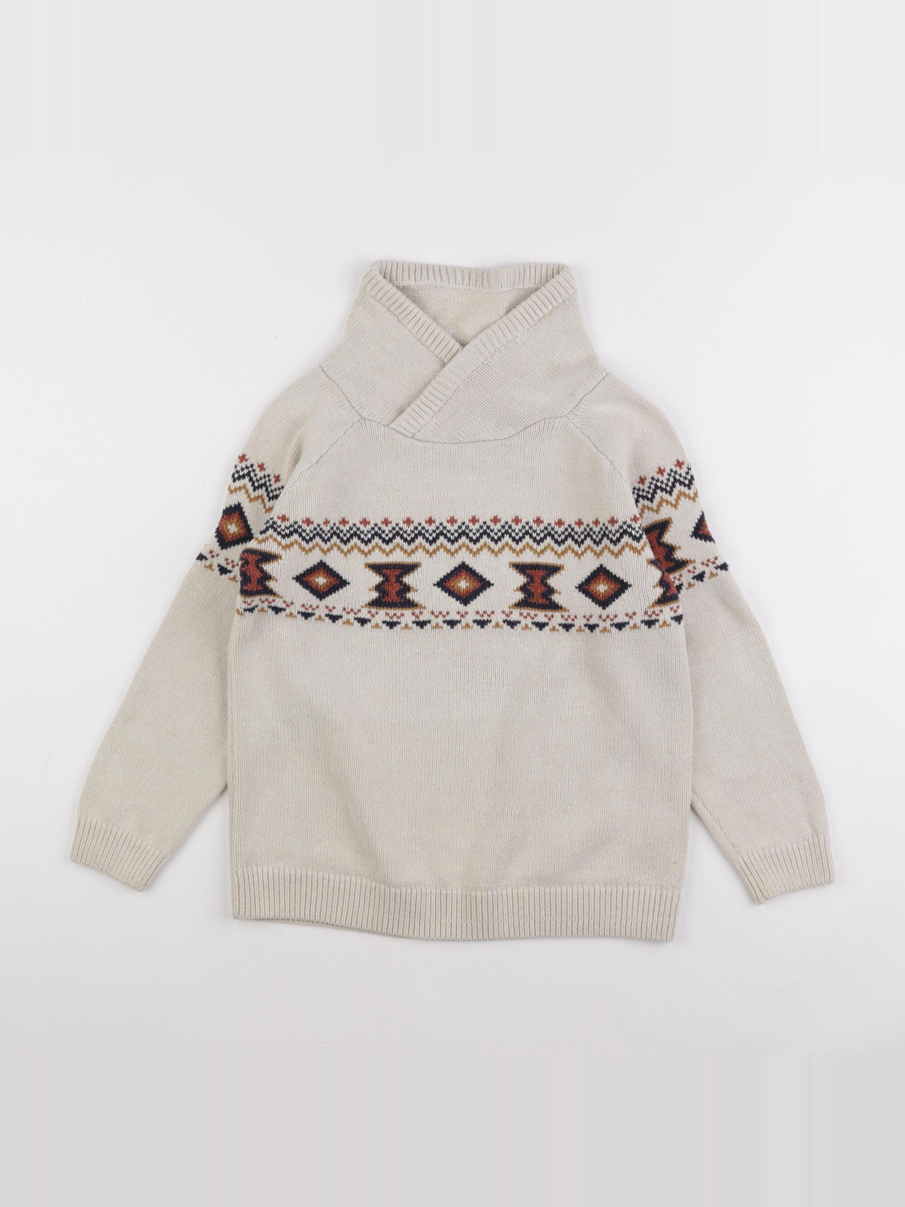 Vertbaudet - pull beige - 10 ans