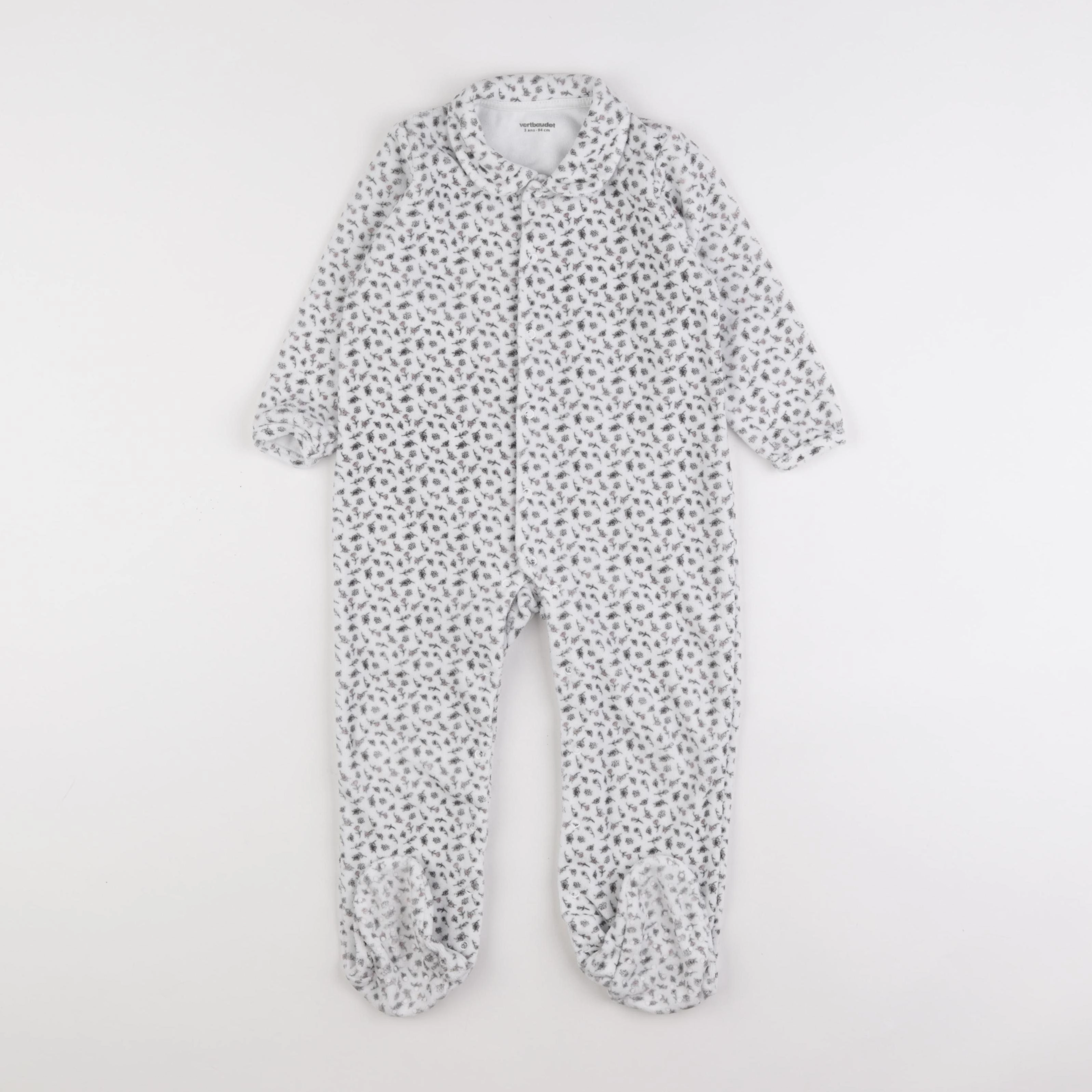 Vertbaudet - pyjama velours blanc - 3 ans