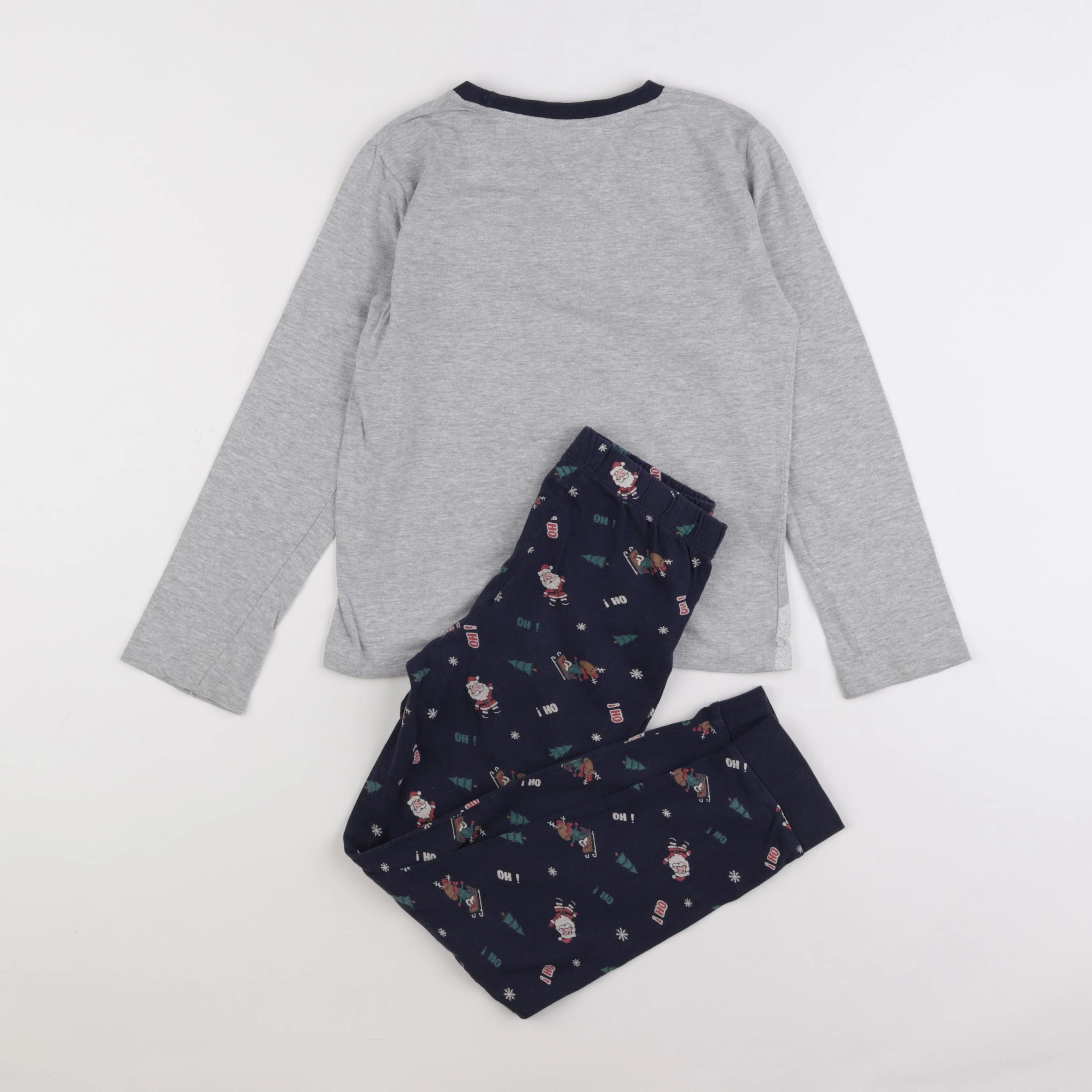 Vertbaudet - pyjama coton bleu, gris - 8 ans