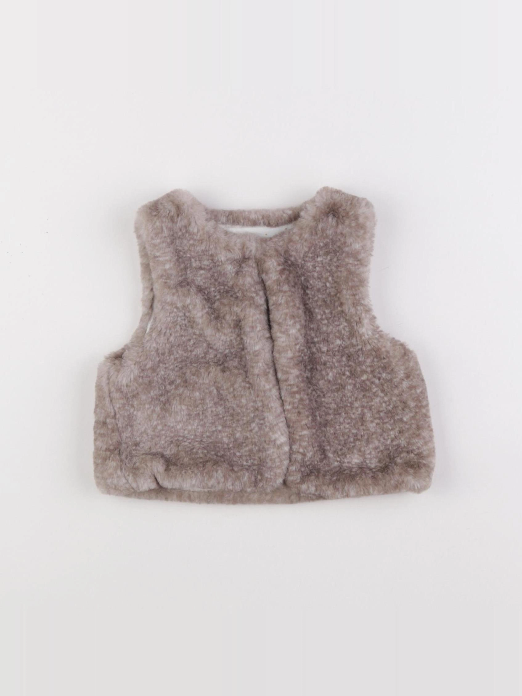 Vertbaudet - gilet beige - 12 mois