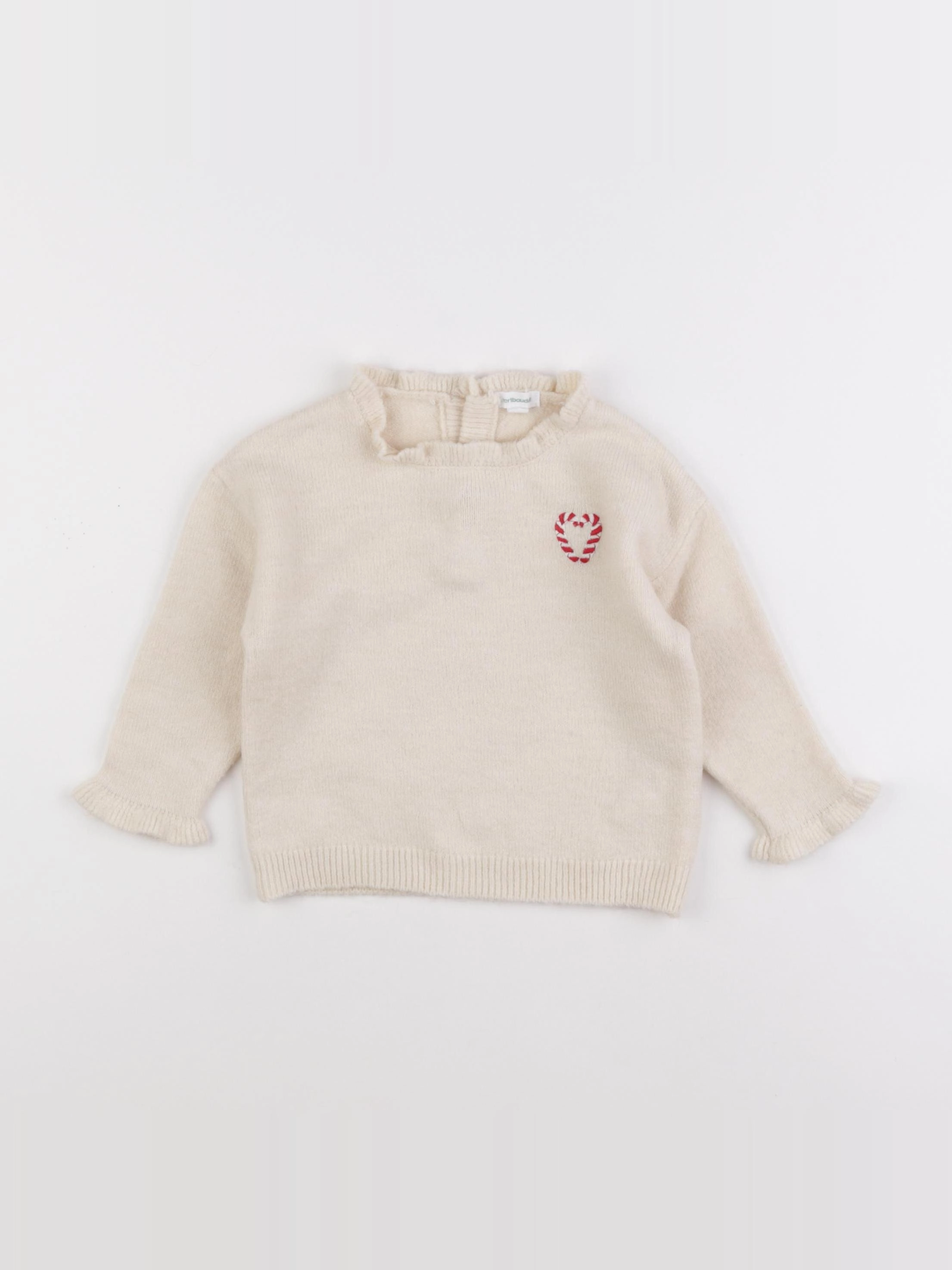 Vertbaudet - pull beige - 12 mois