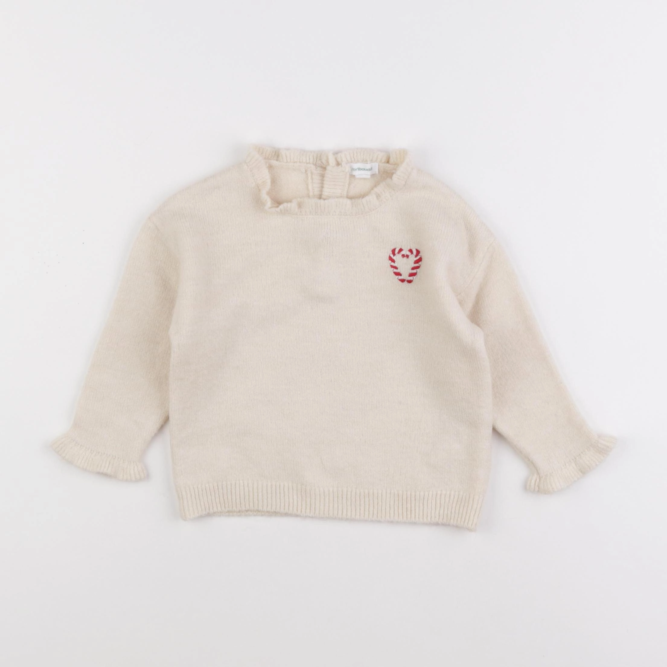 Vertbaudet - pull beige - 12 mois