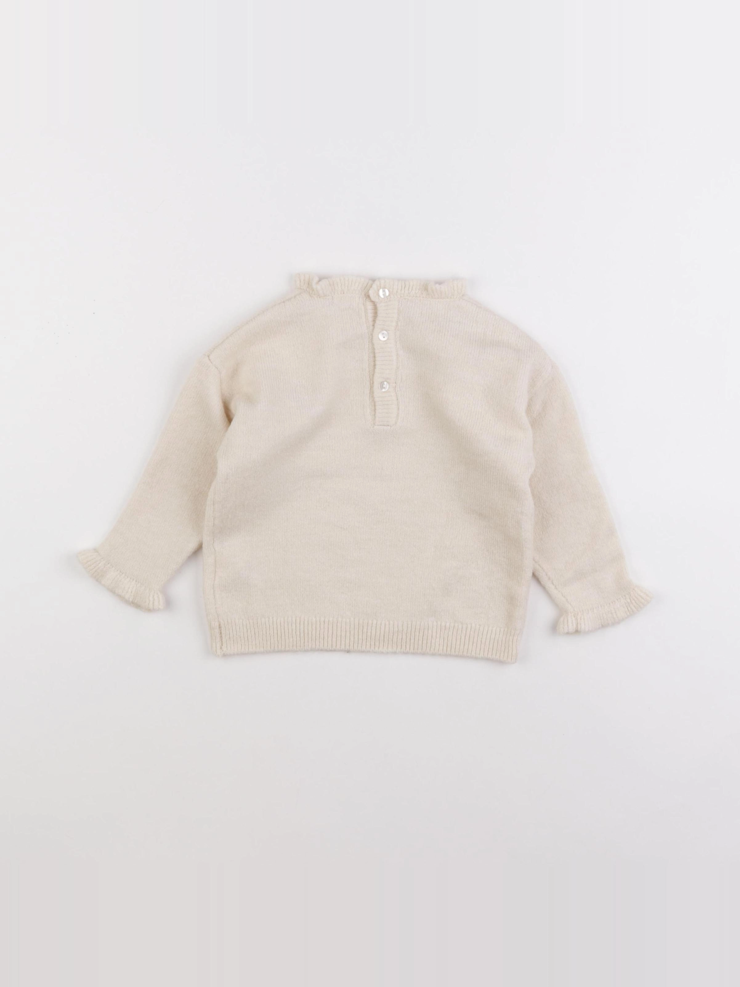 Vertbaudet - pull beige - 12 mois