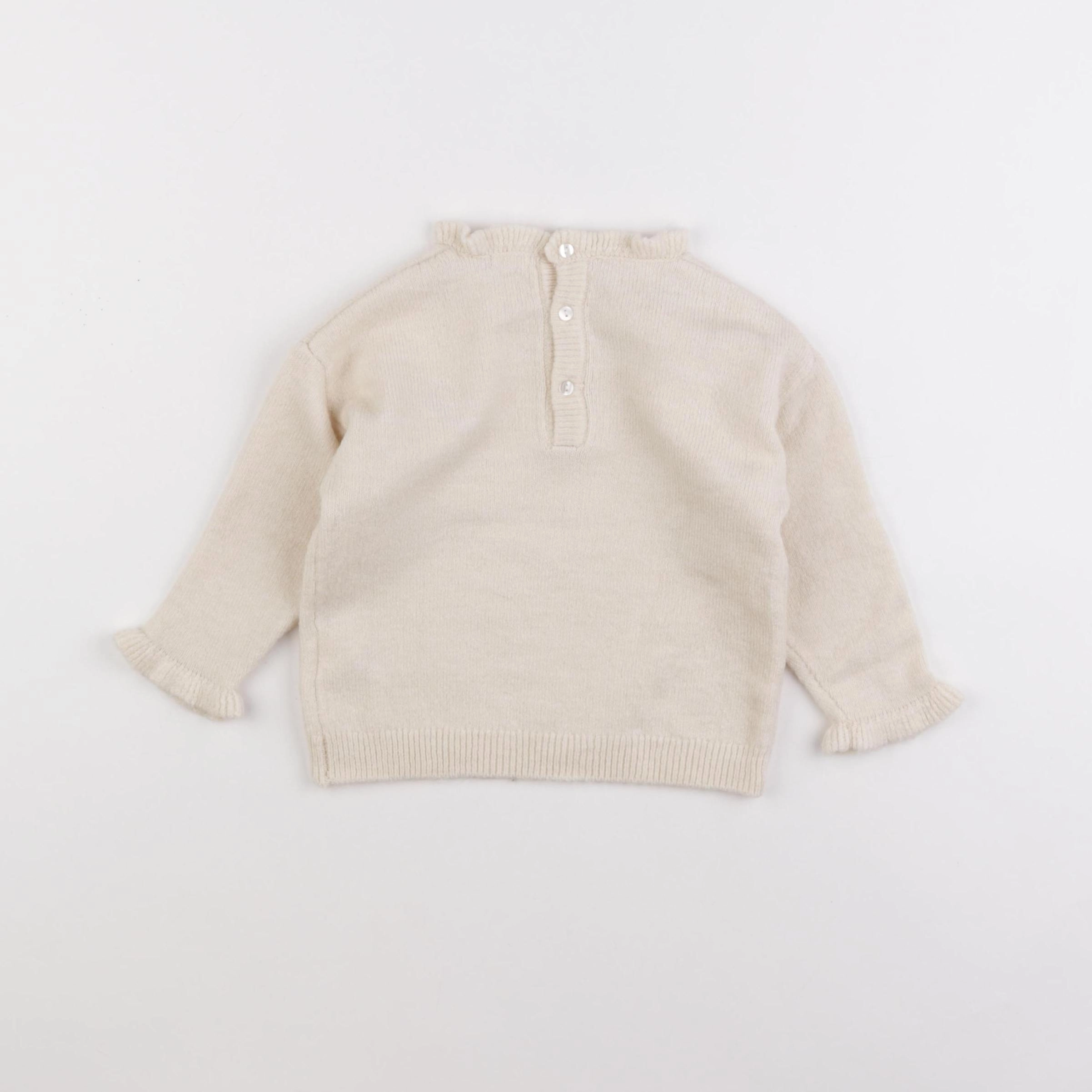 Vertbaudet - pull beige - 12 mois