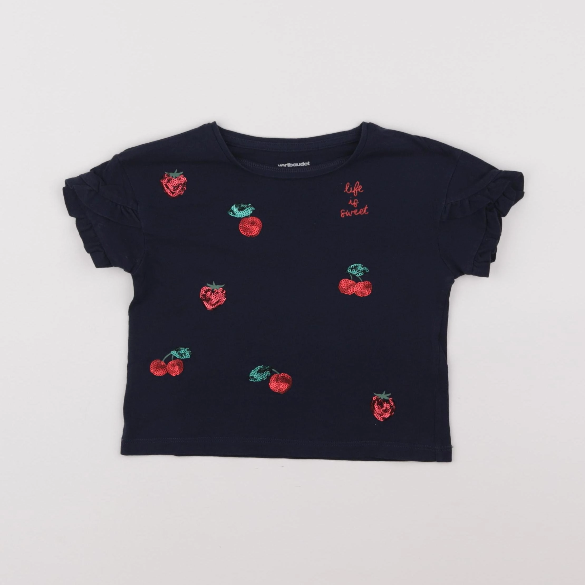 Vertbaudet - tee-shirt bleu - 2 ans