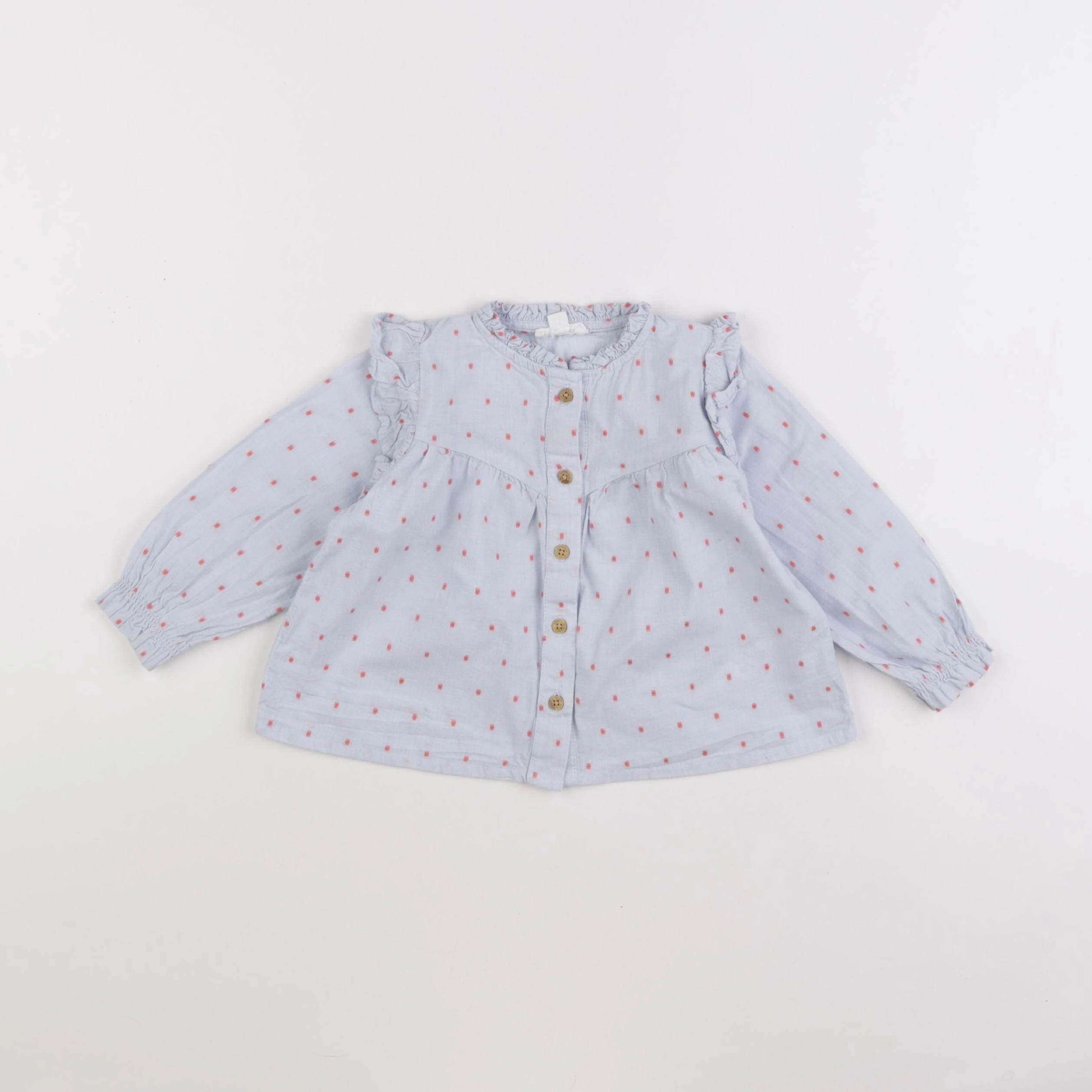 Vertbaudet - blouse bleu - 12 mois