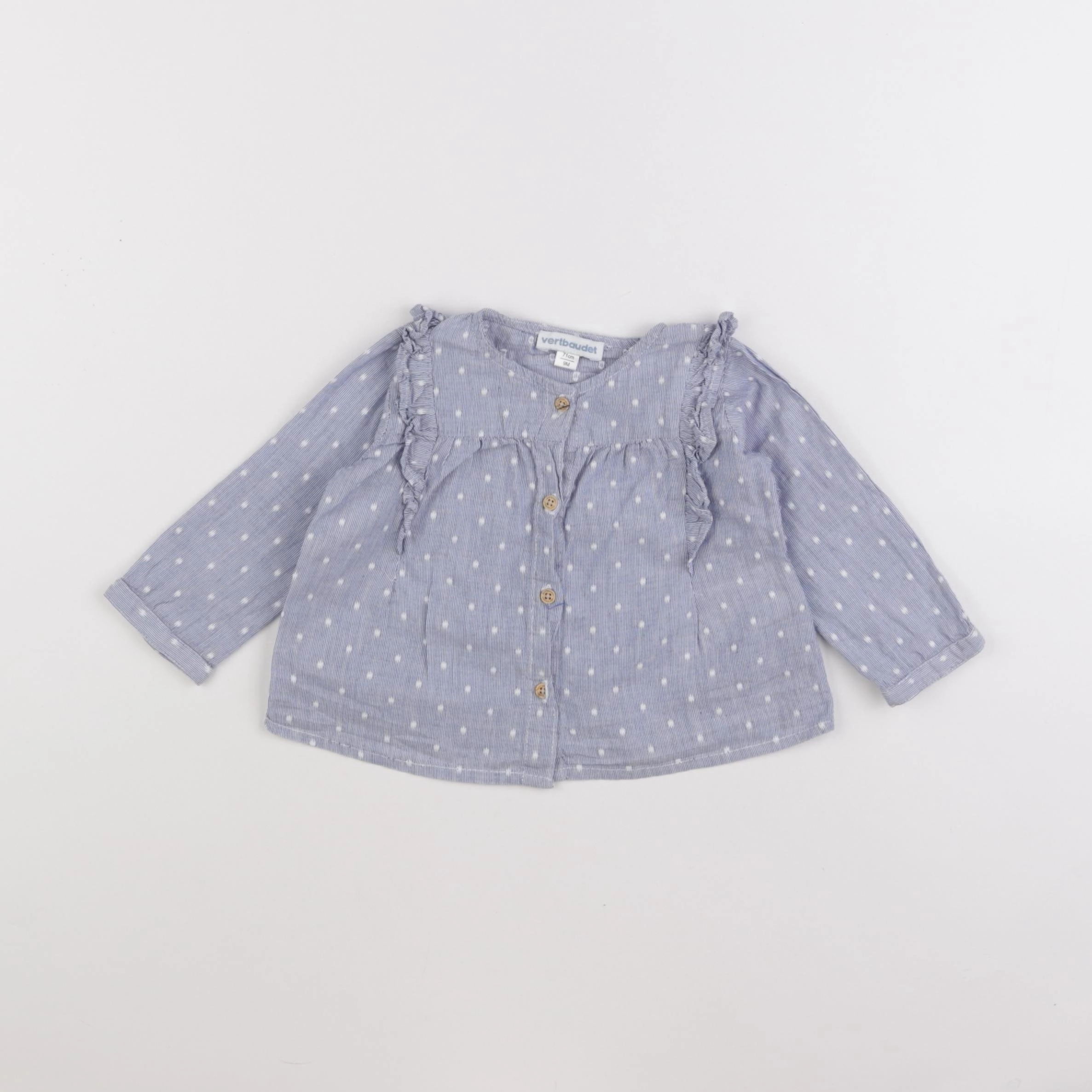 Vertbaudet - blouse bleu - 9 mois
