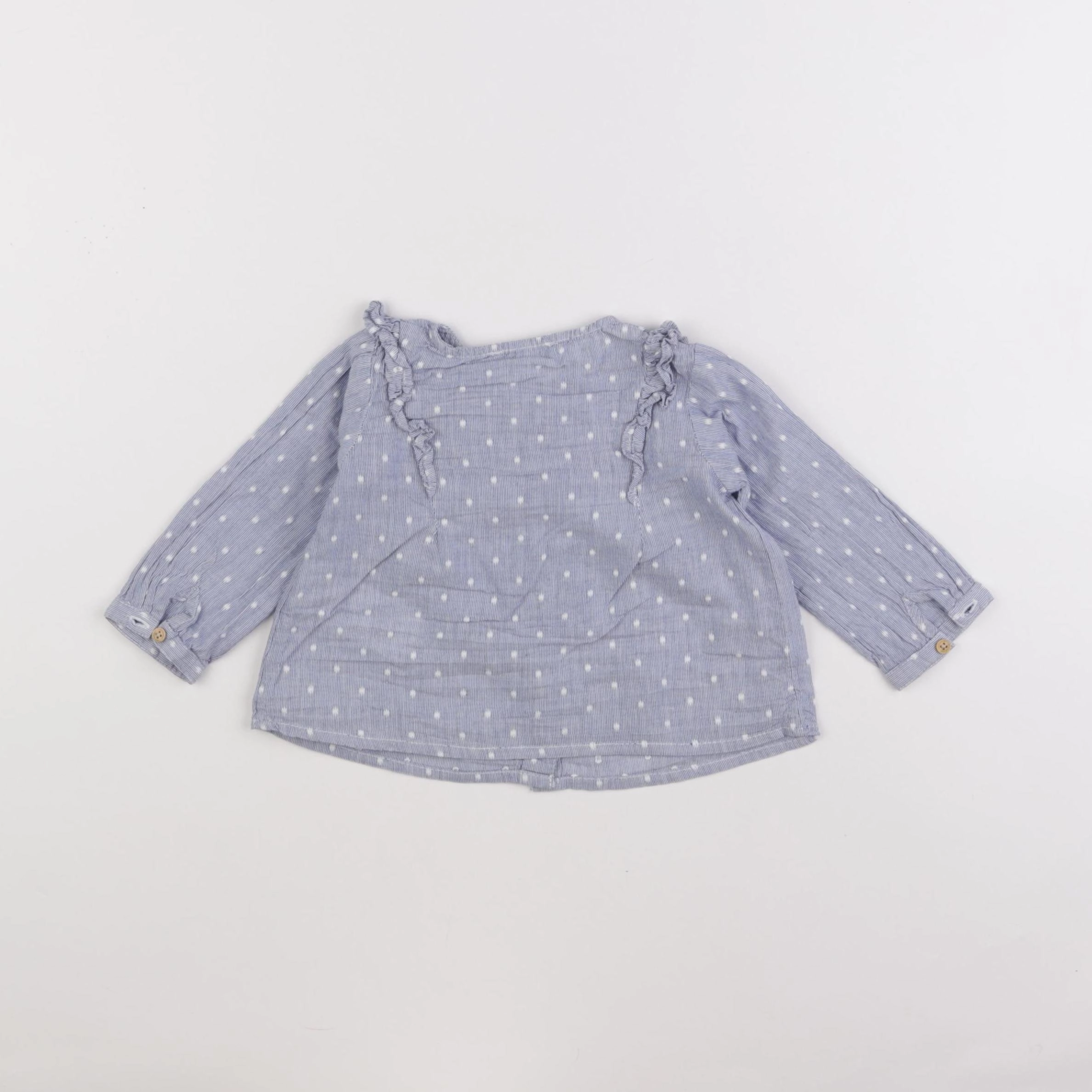 Vertbaudet - blouse bleu - 9 mois