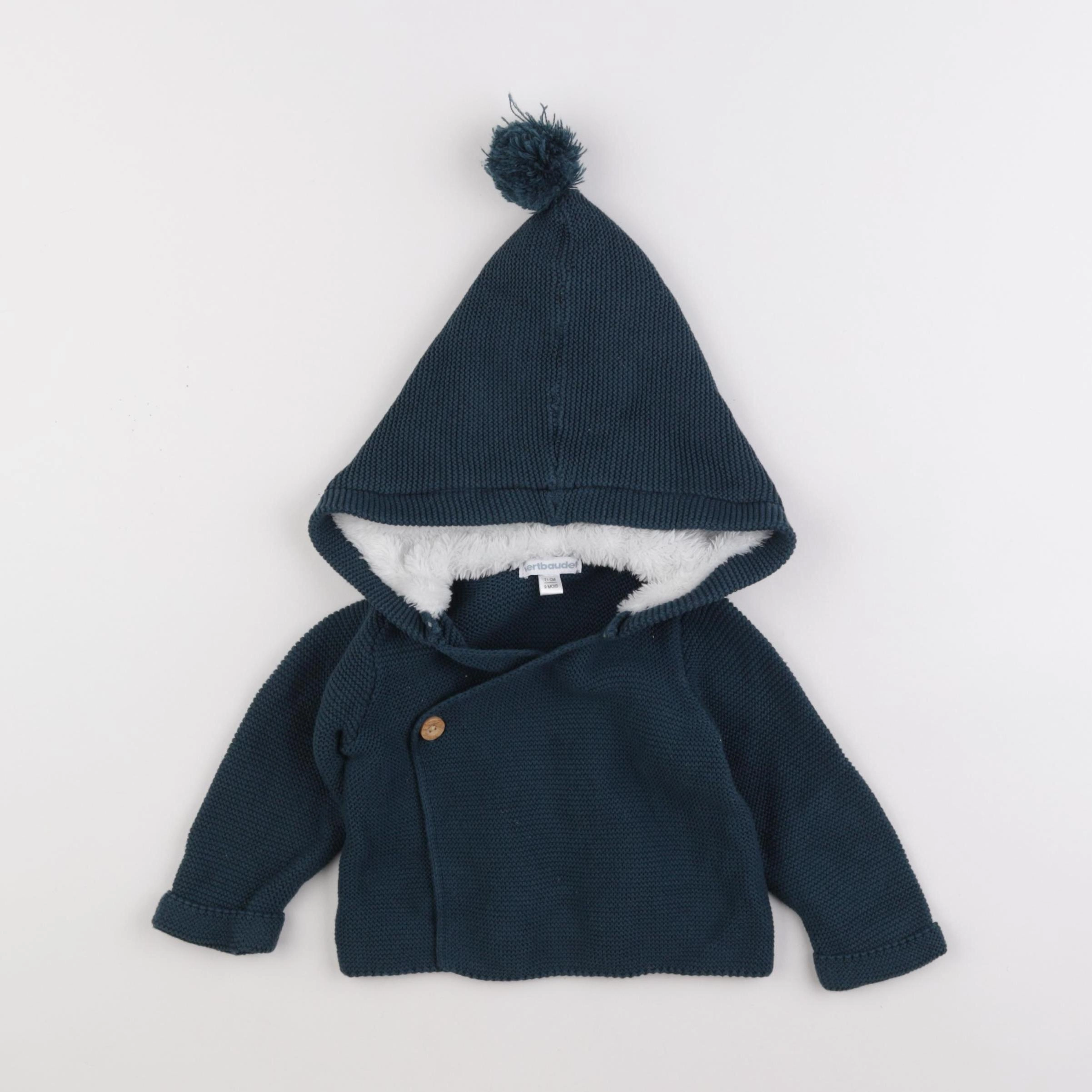 Vertbaudet - gilet bleu - 9 mois
