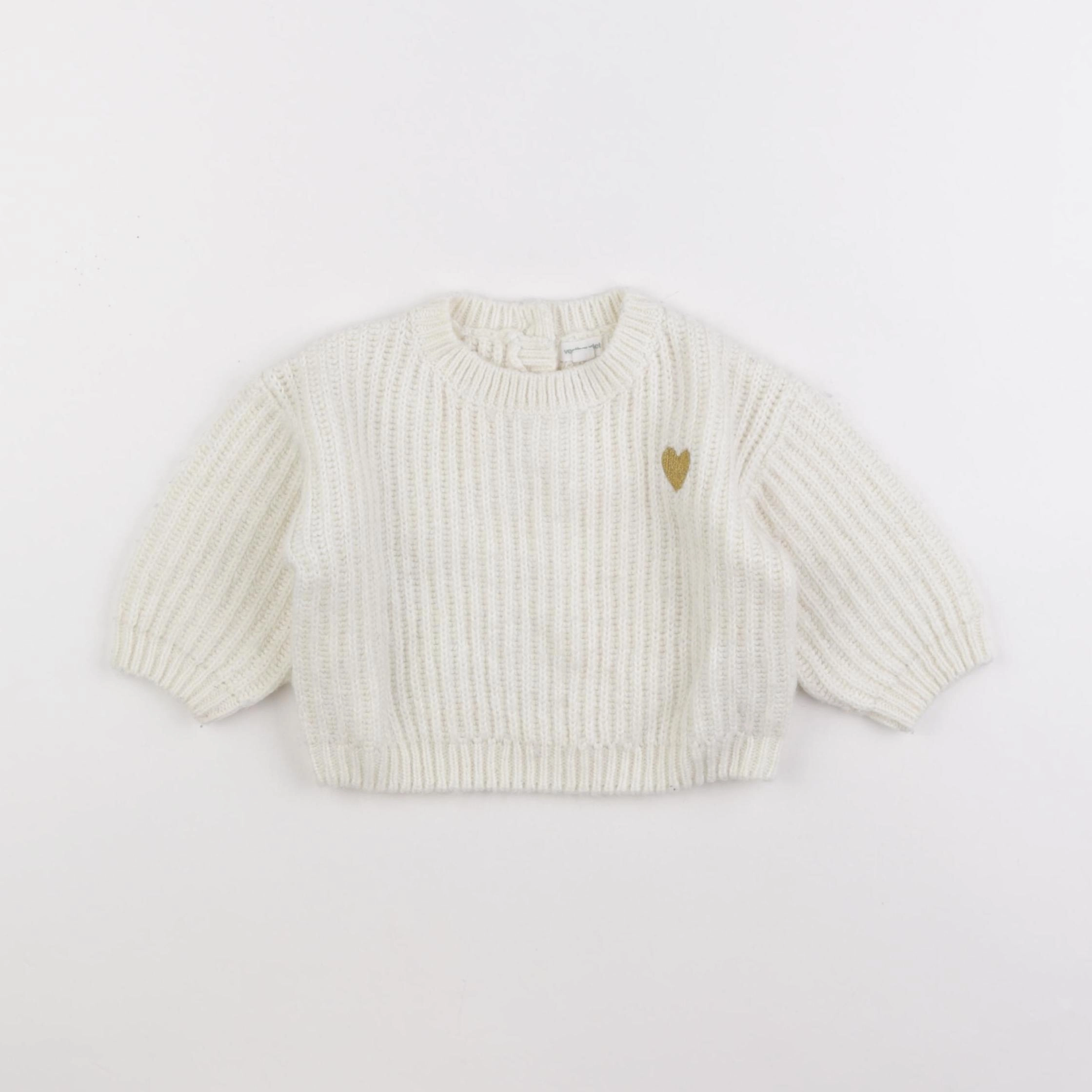 Vertbaudet - pull blanc - 12 mois
