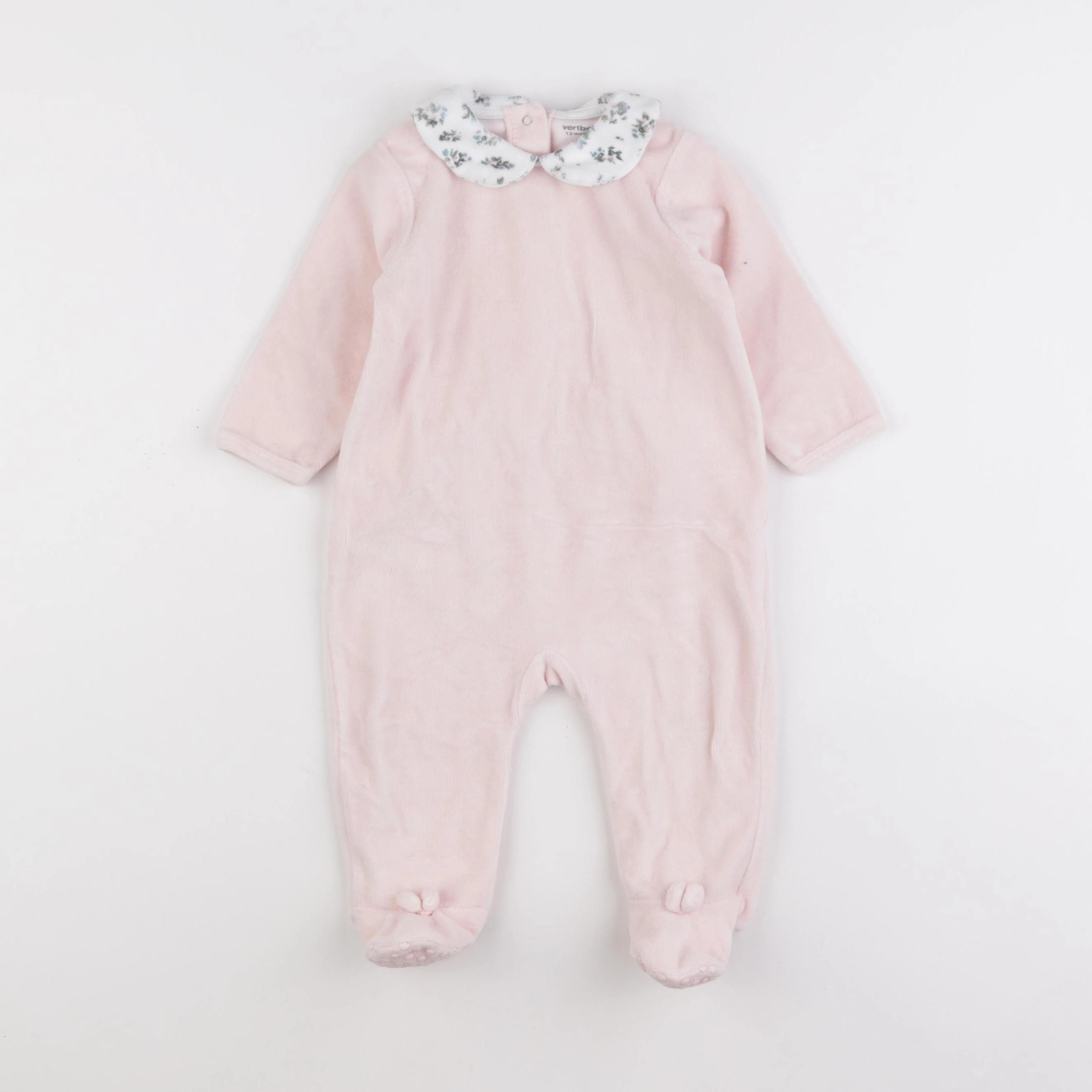 Vertbaudet - pyjama velours rose - 12 mois