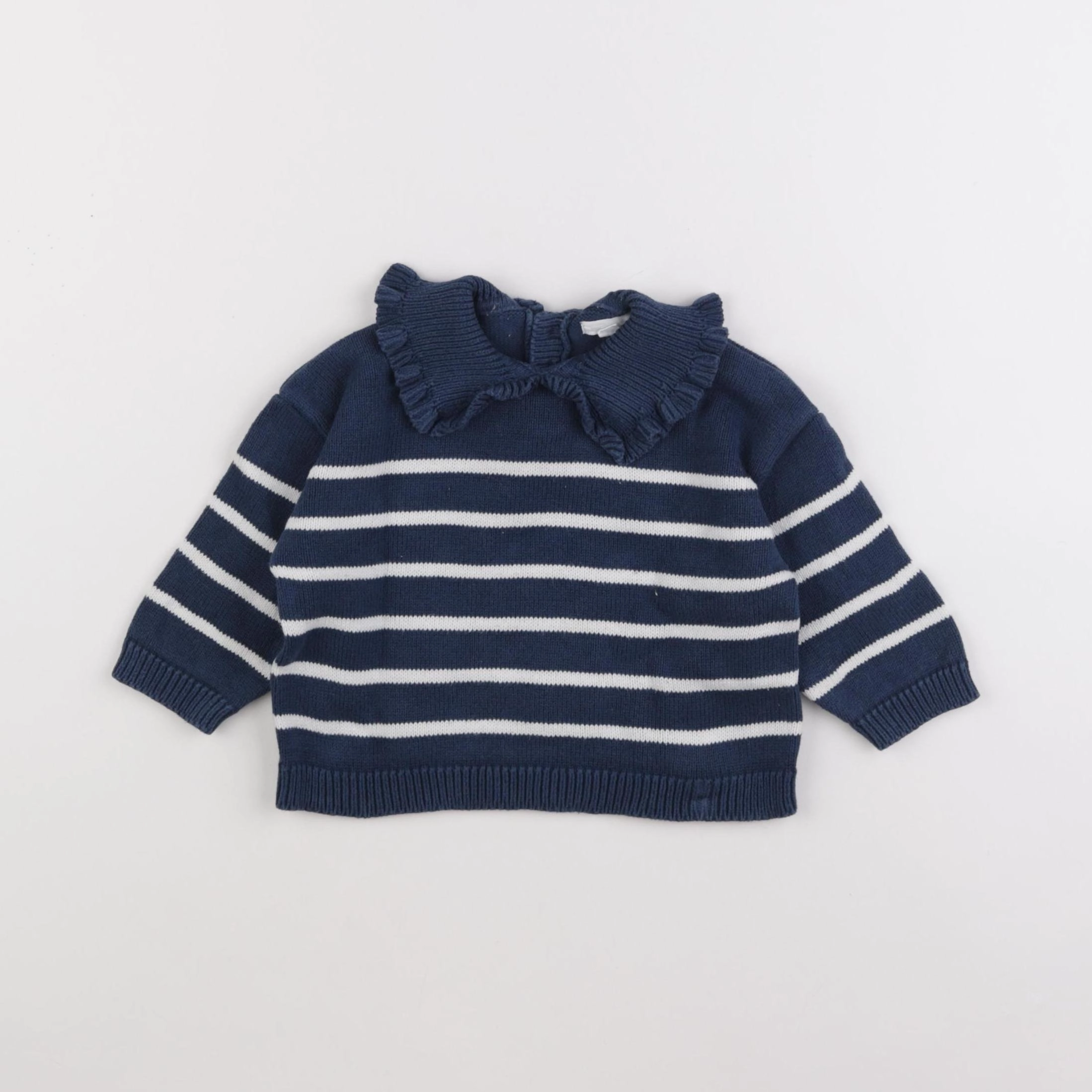 Vertbaudet - pull bleu - 12 mois