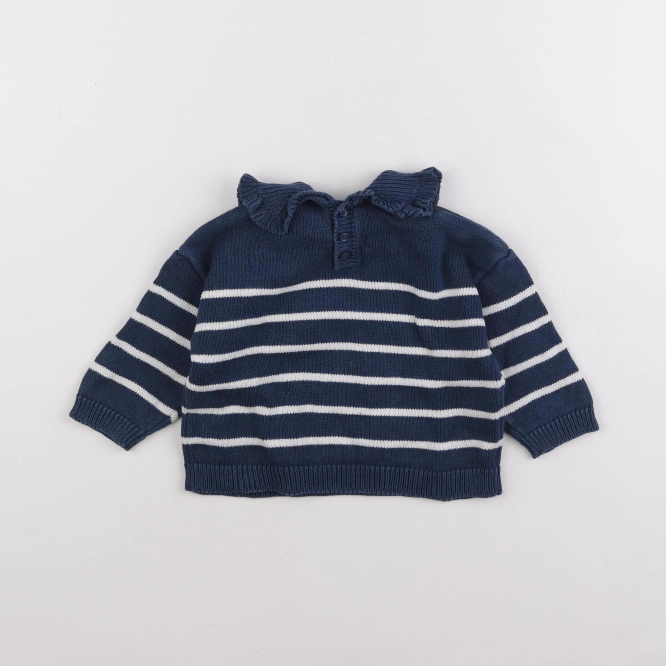 Vertbaudet - pull bleu - 12 mois