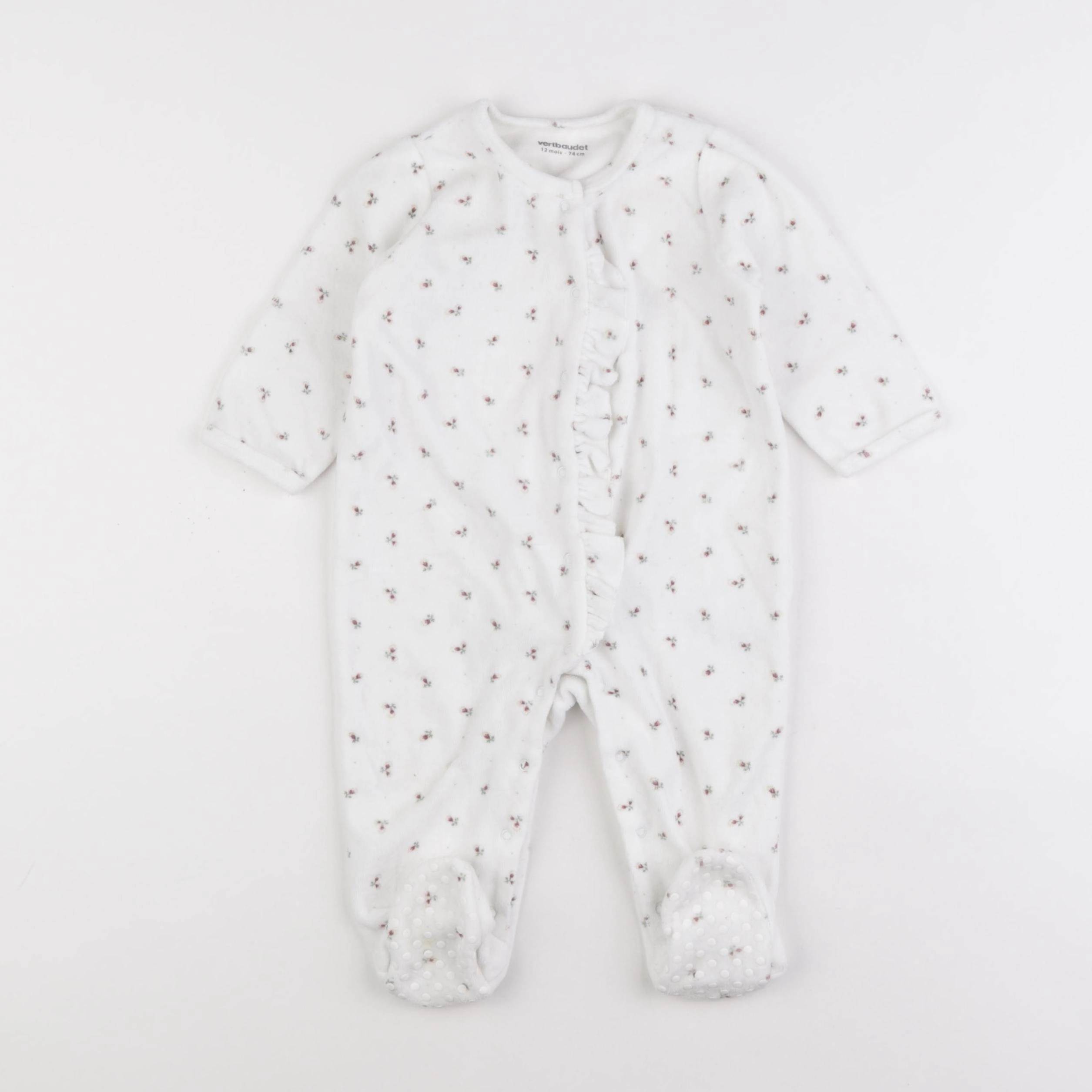 Vertbaudet - pyjama velours blanc - 12 mois