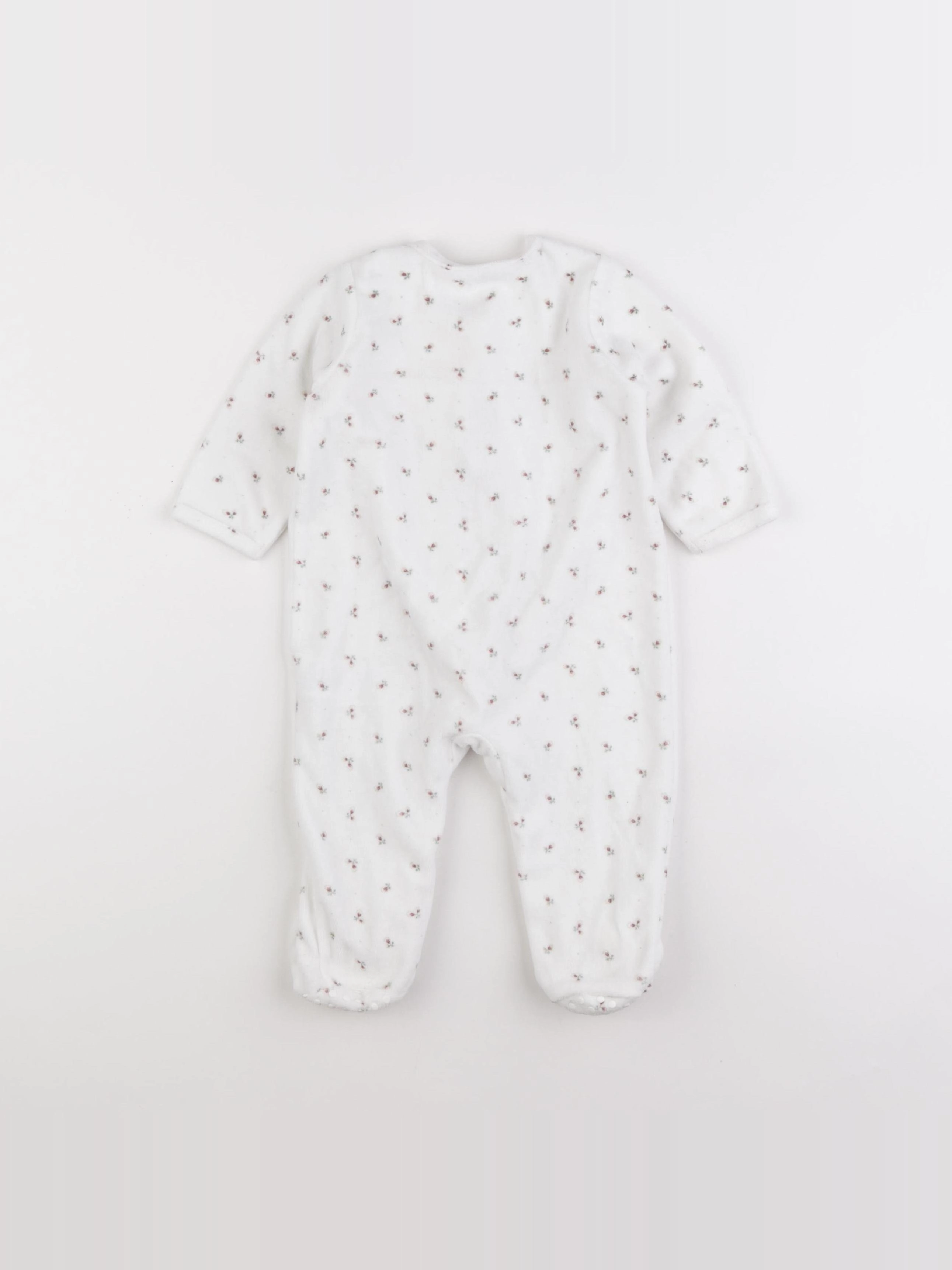 Vertbaudet - pyjama velours blanc - 12 mois
