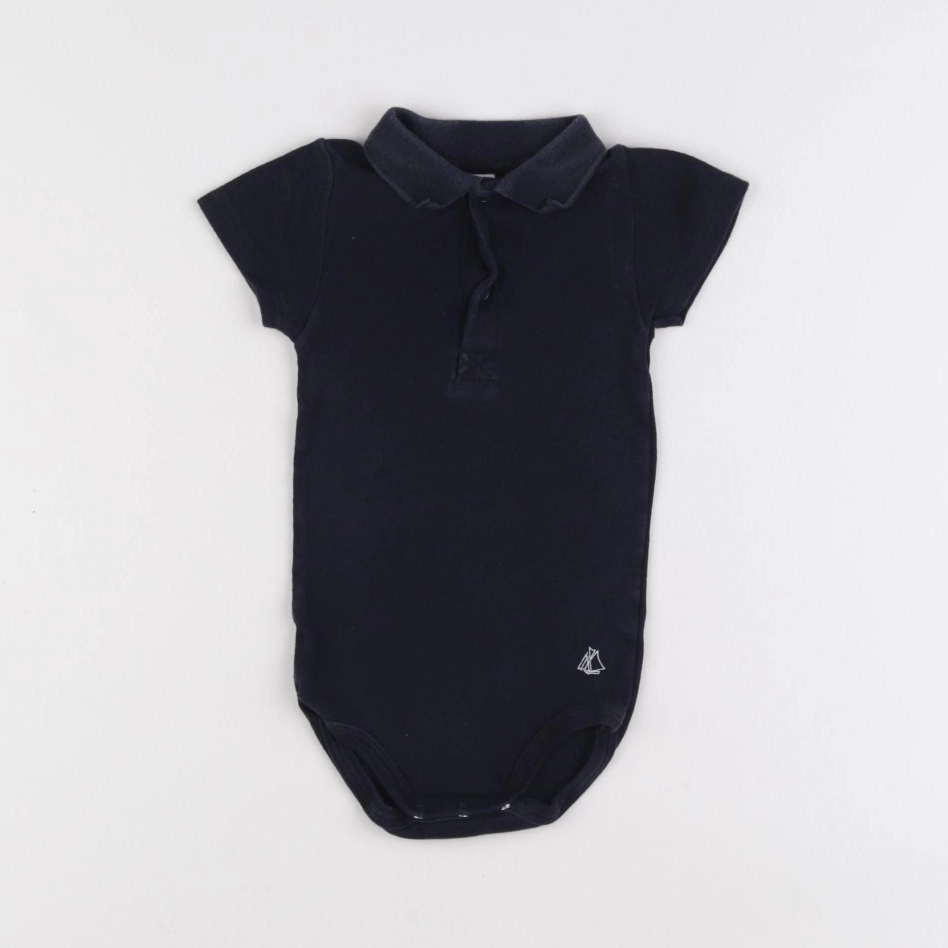Petit Bateau - body à col bleu - 12 mois