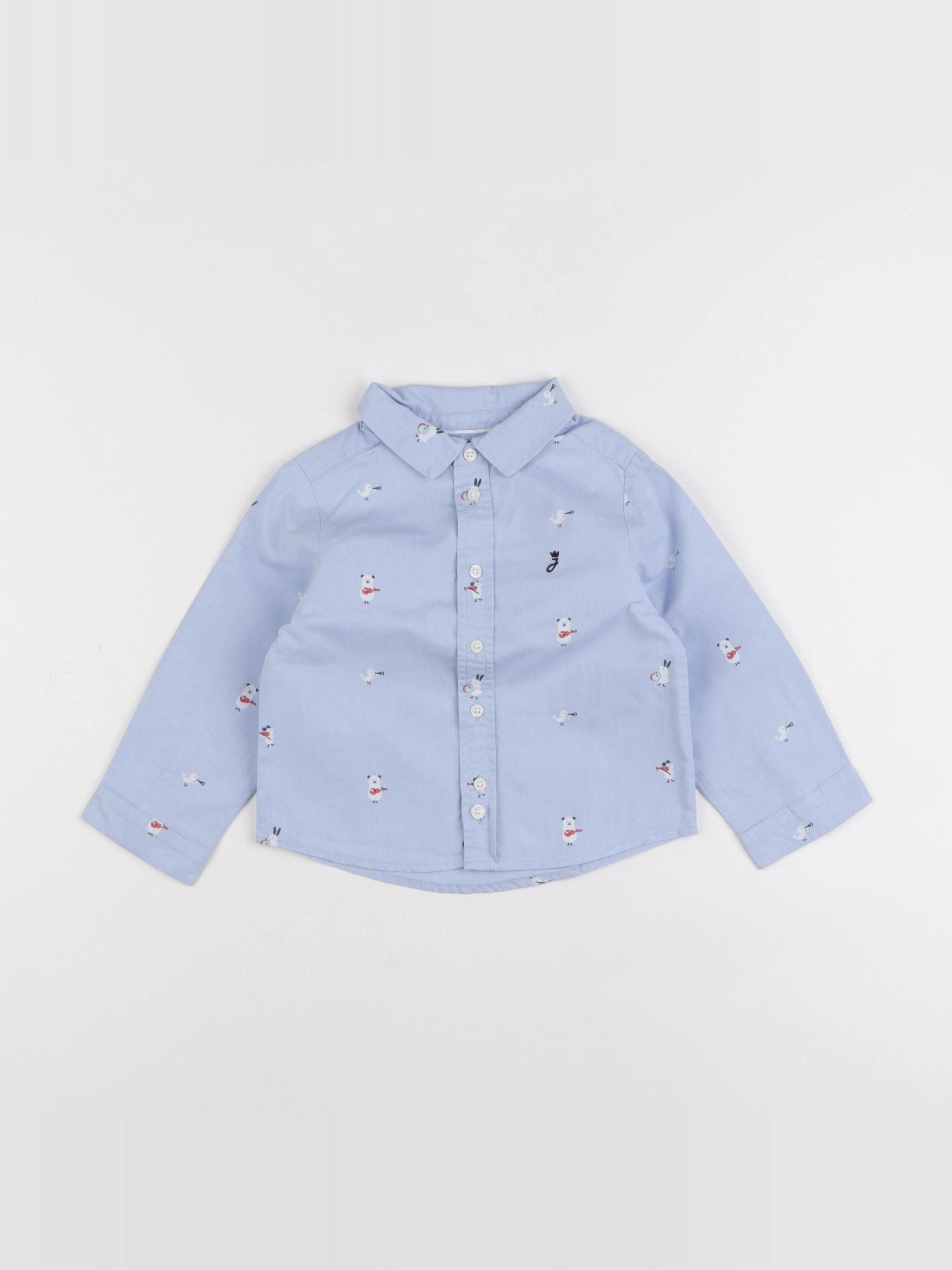 Jacadi - chemise bleu - 24 mois