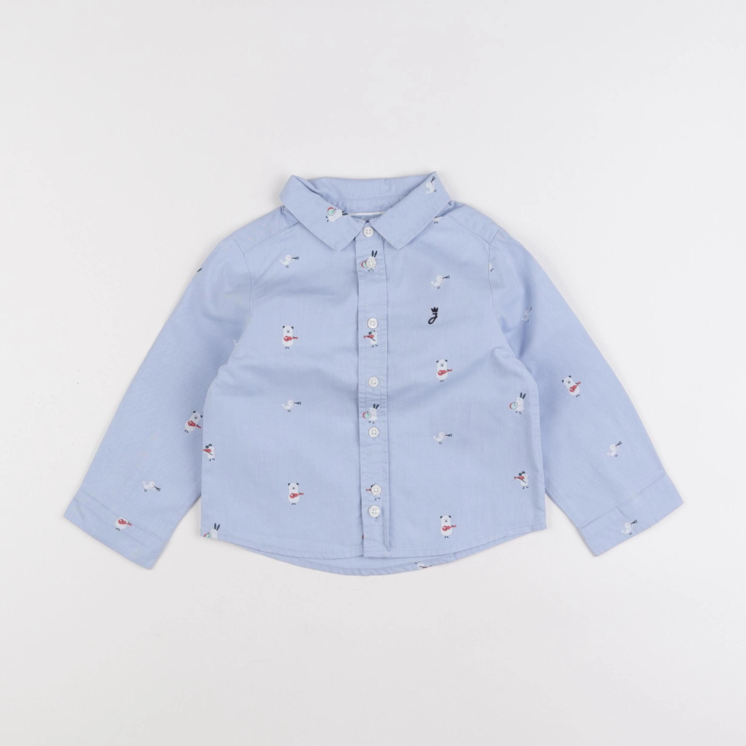 Jacadi - chemise bleu - 24 mois