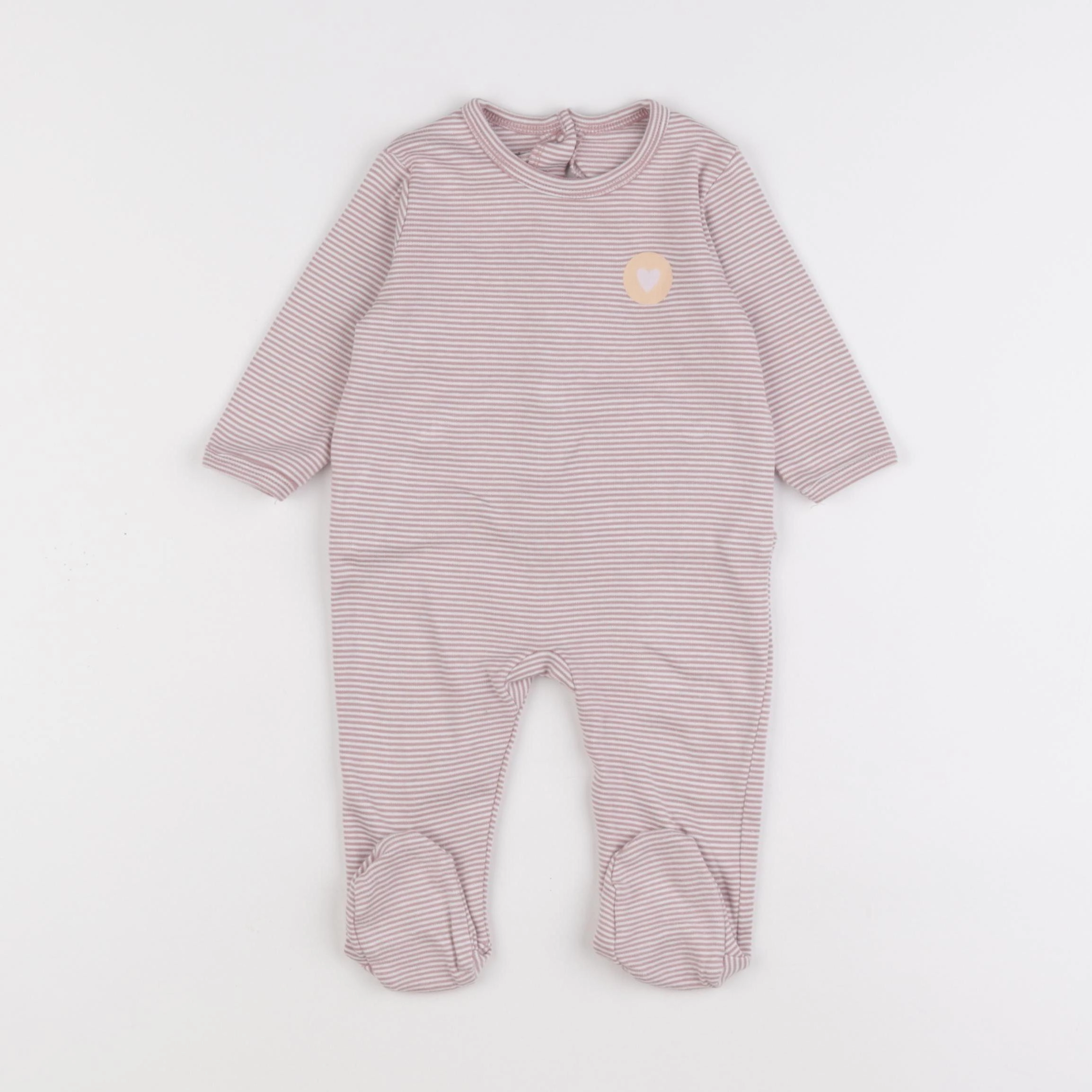 Vertbaudet - pyjama coton violet - 6 mois