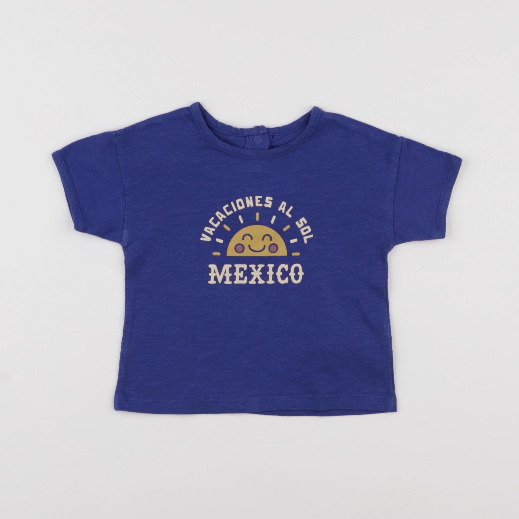 Vertbaudet - tee-shirt bleu - 12 mois