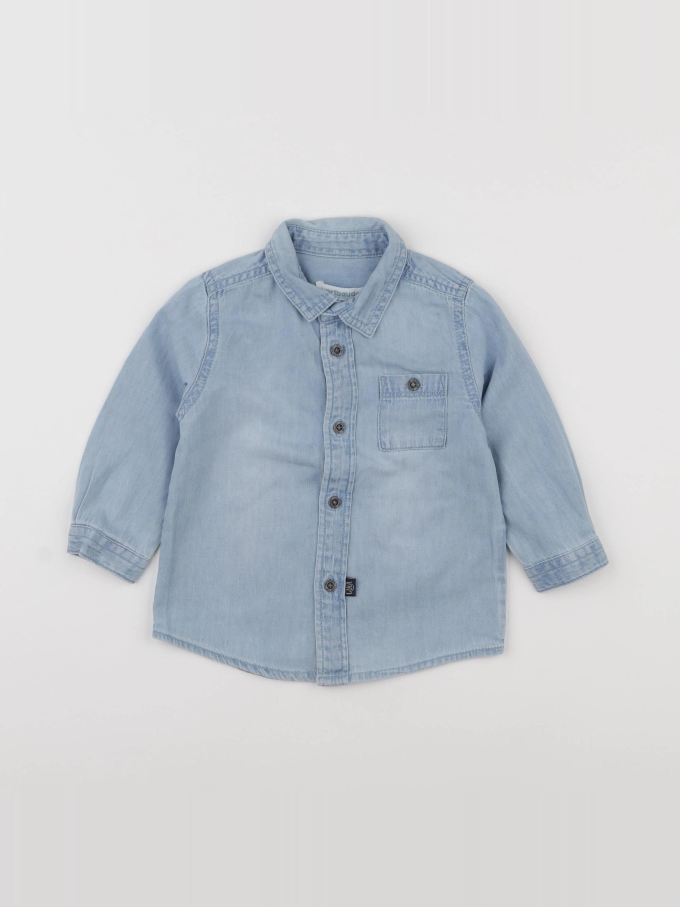Vertbaudet - chemise bleu - 12 mois