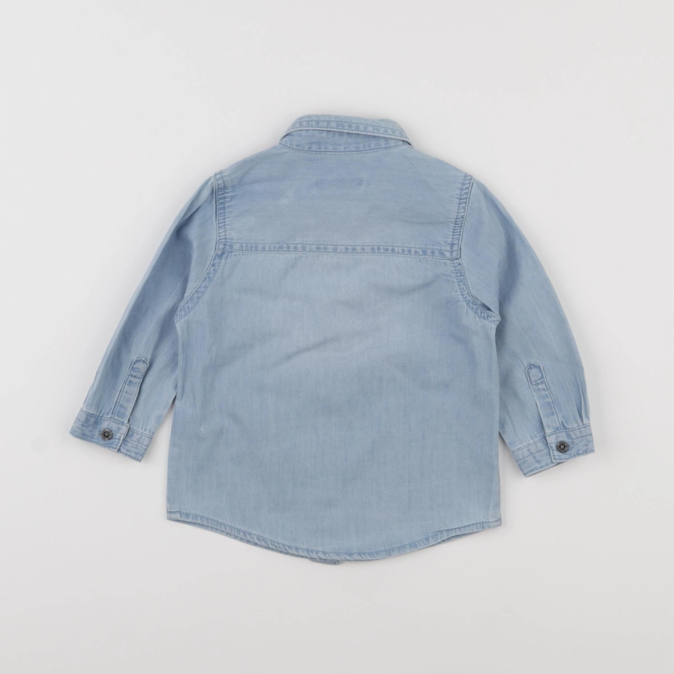 Vertbaudet - chemise bleu - 12 mois