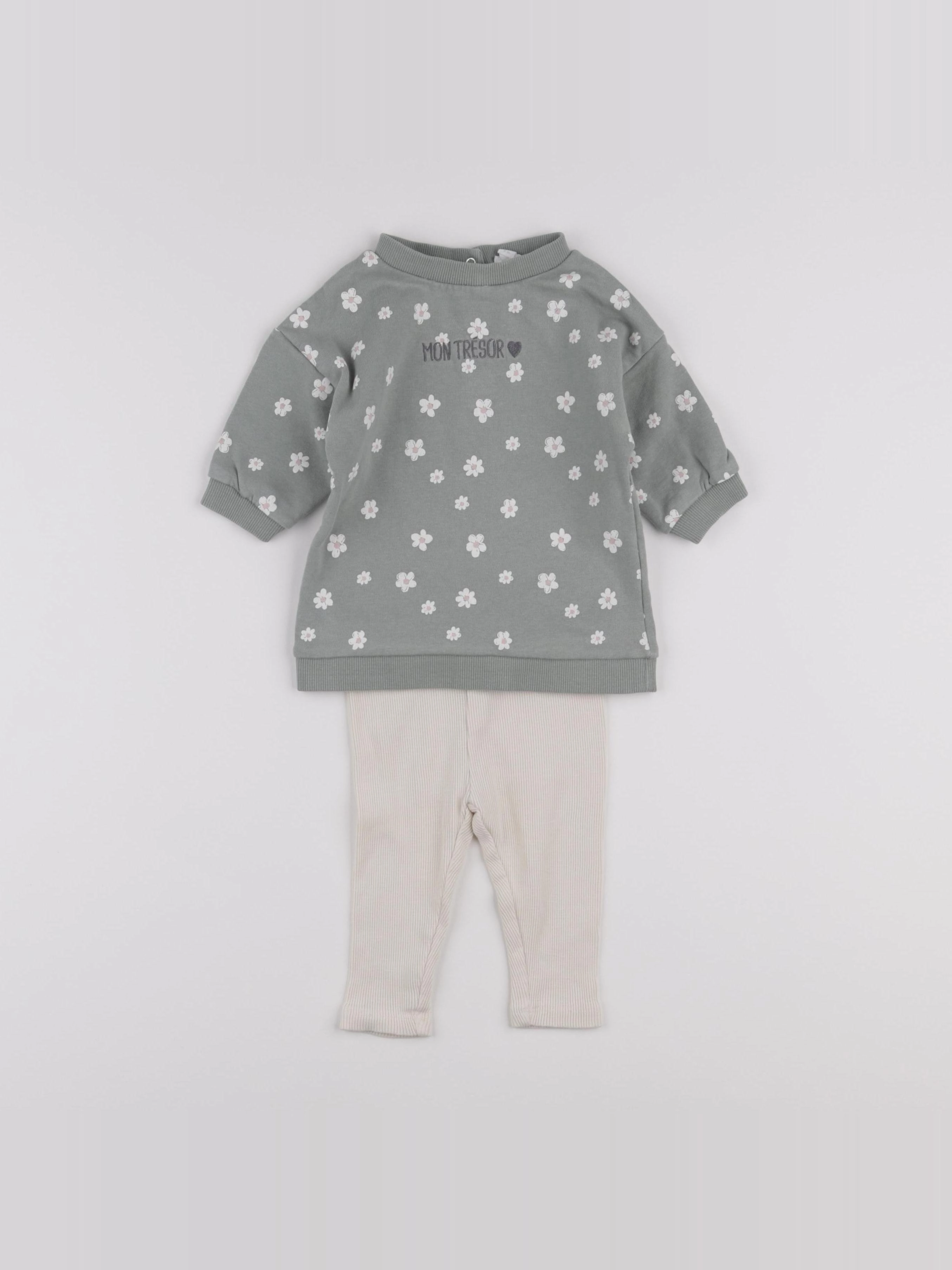 Vertbaudet - ensemble vert - 6 mois