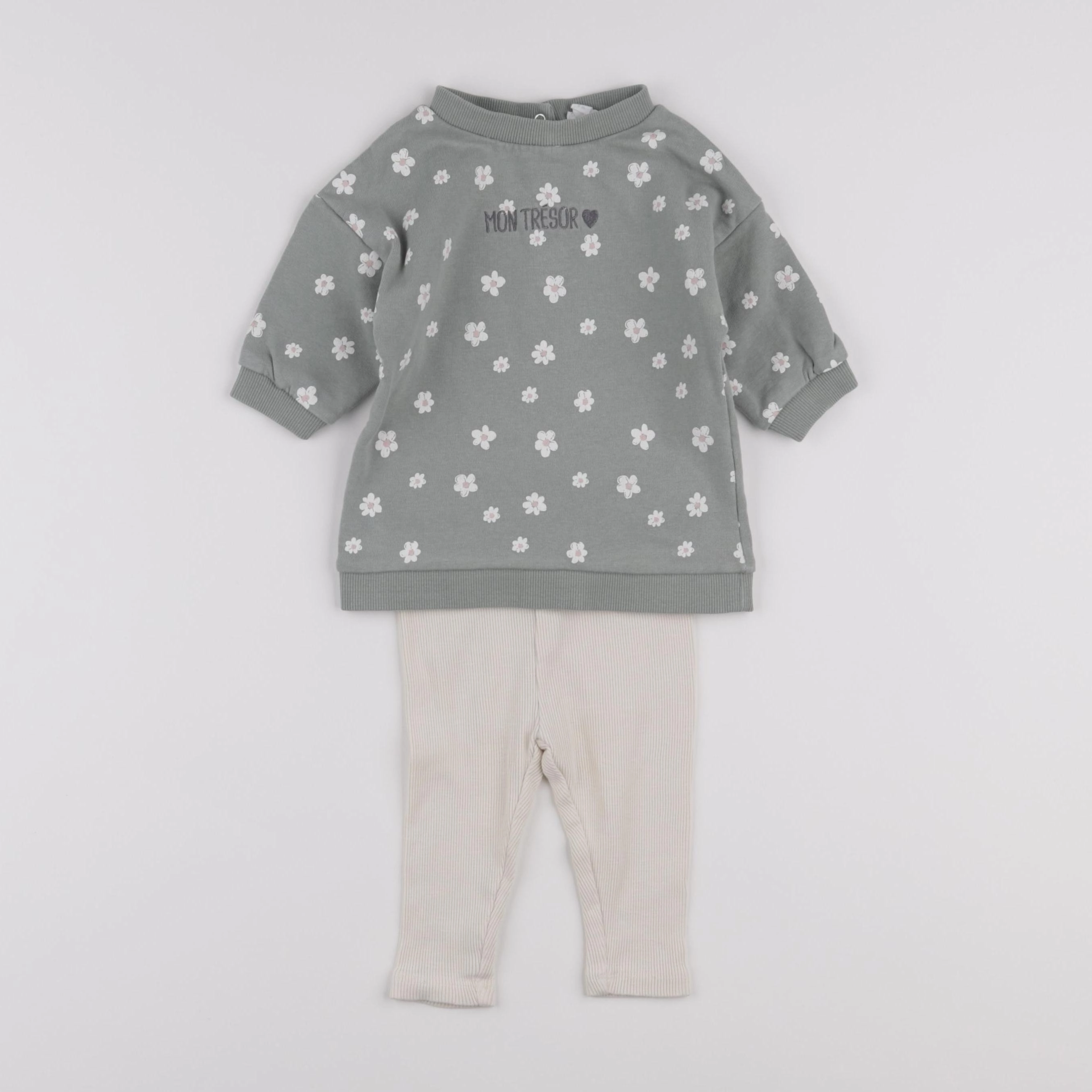 Vertbaudet - ensemble vert - 6 mois