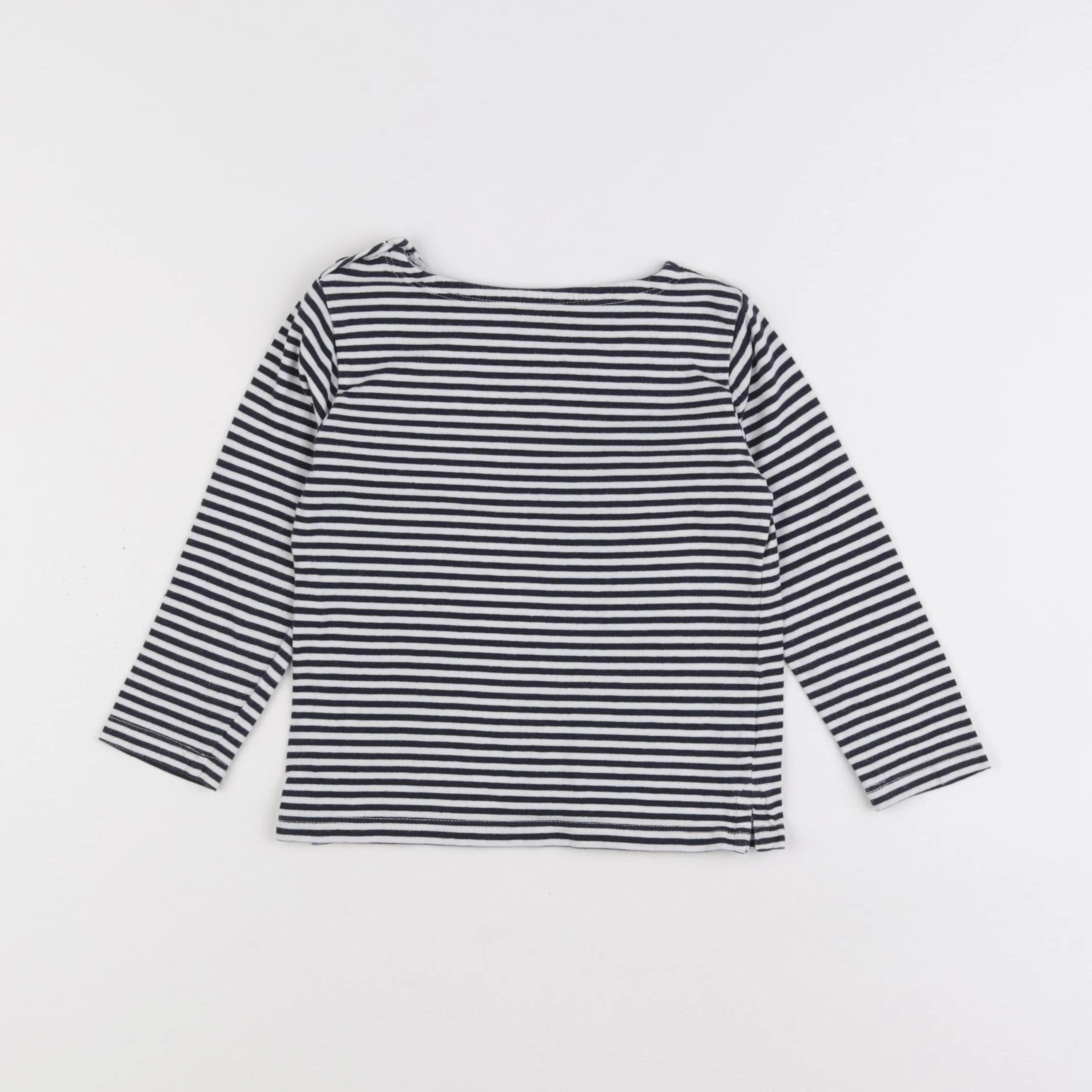 Boutchou - tee-shirt bleu, blanc - 24 mois