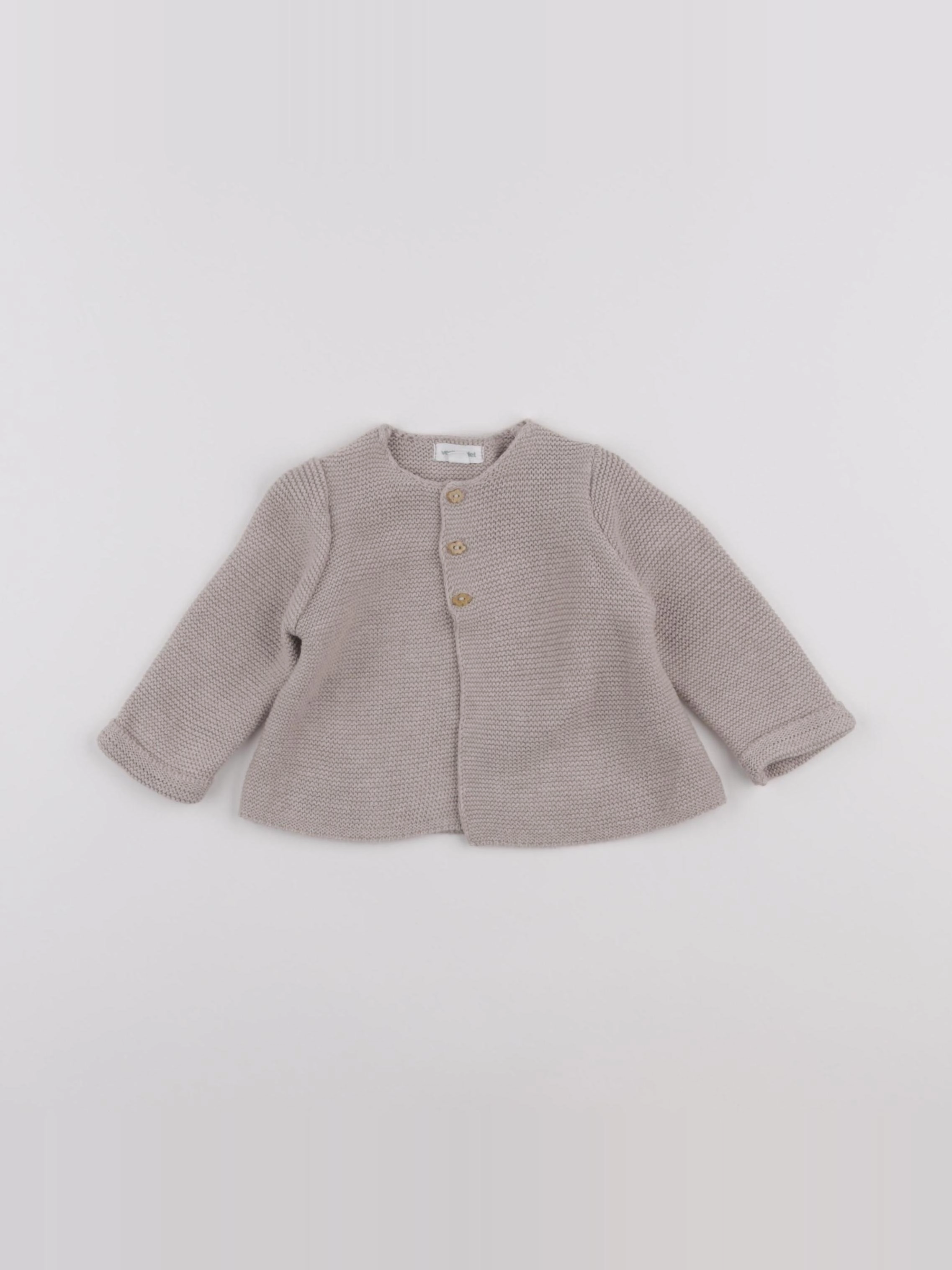 Vertbaudet - gilet beige - 3 mois