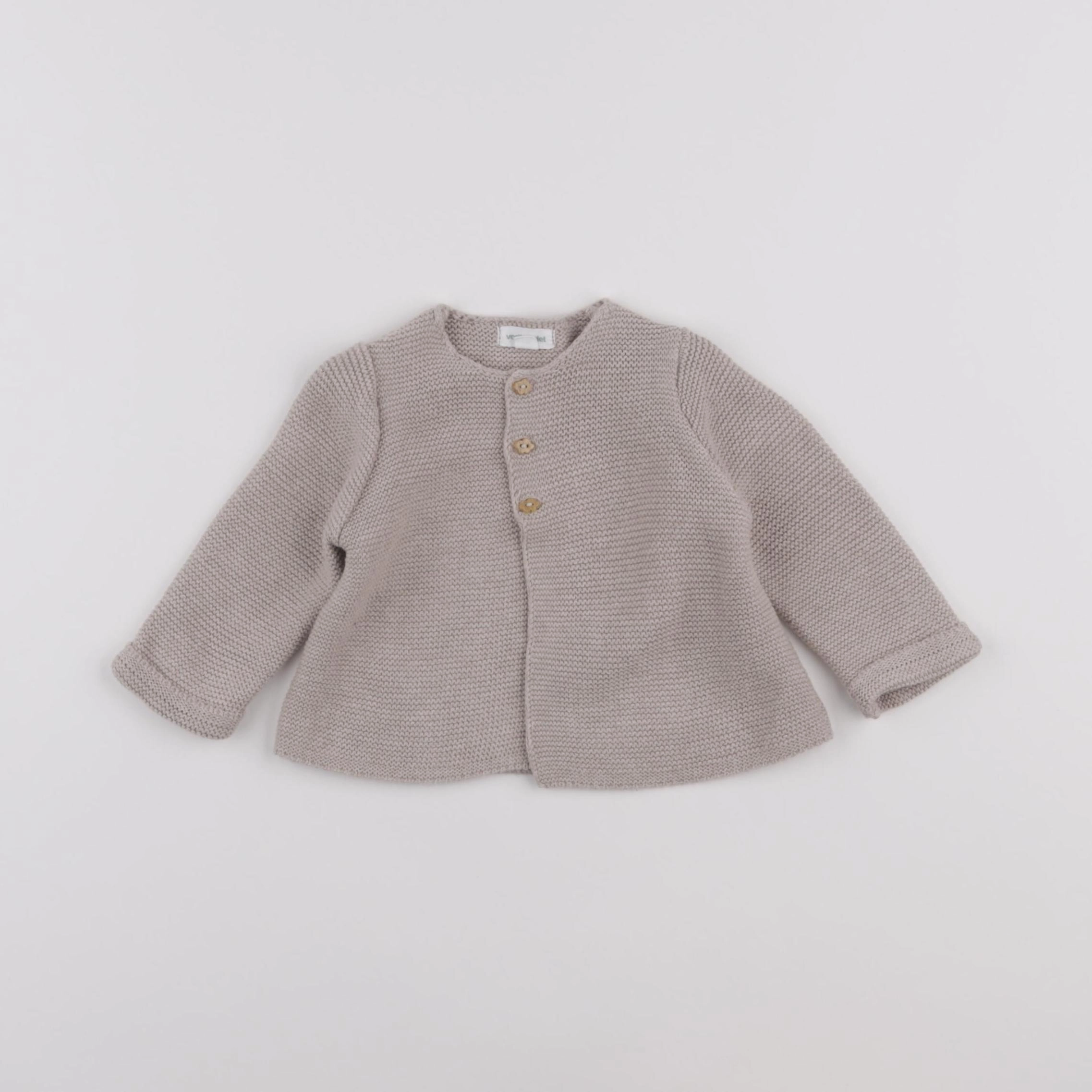 Vertbaudet - gilet beige - 3 mois