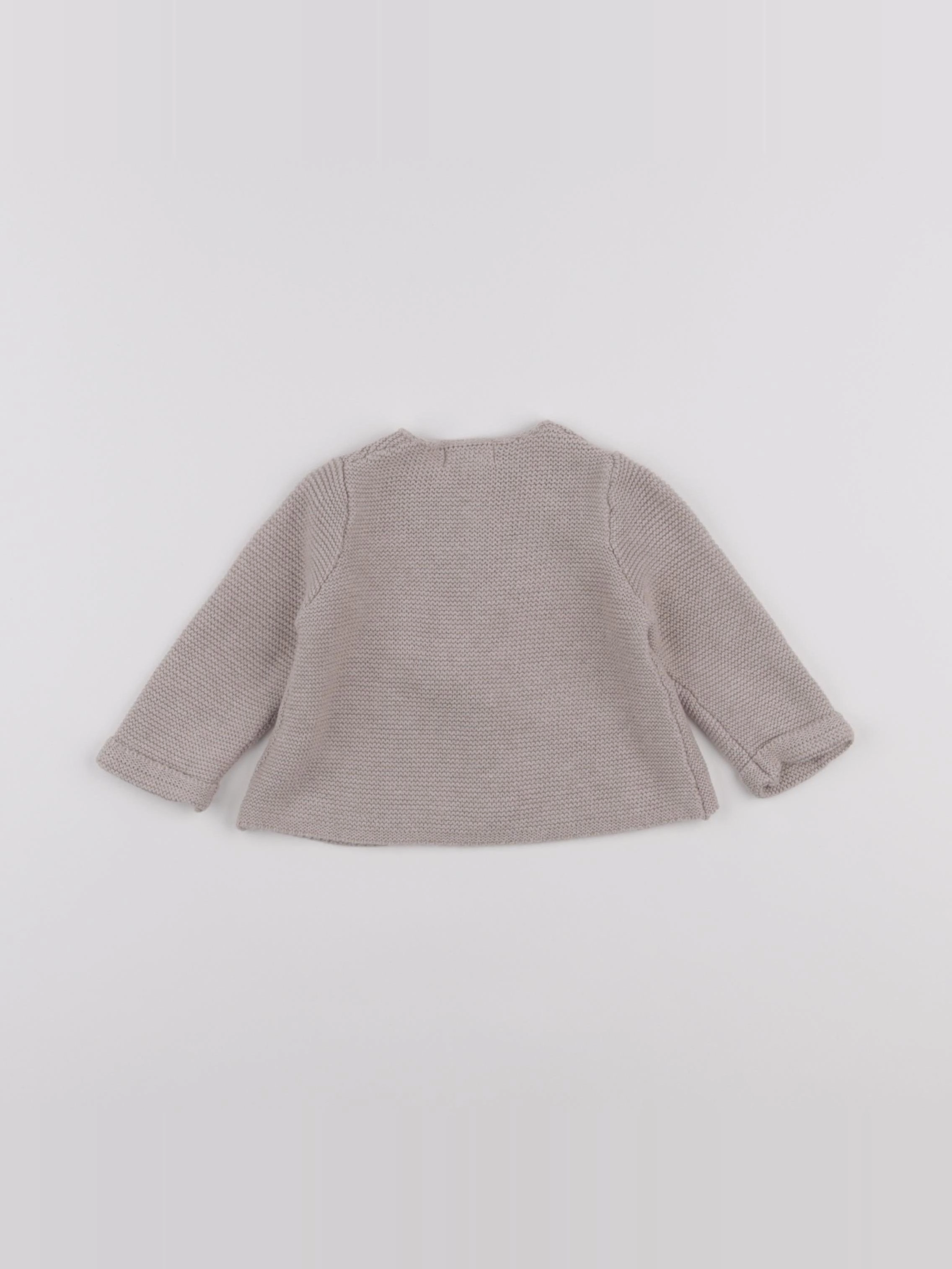 Vertbaudet - gilet beige - 3 mois
