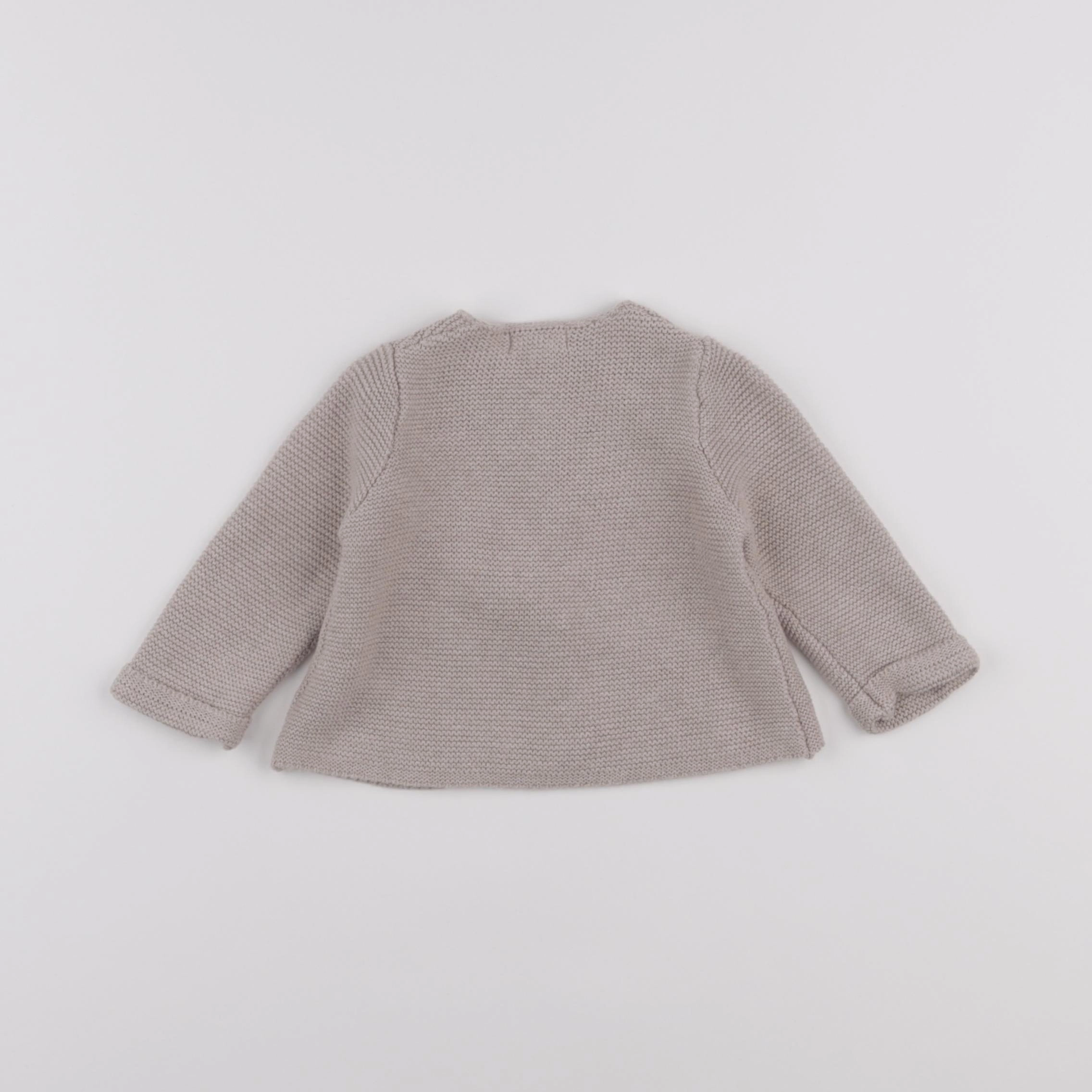 Vertbaudet - gilet beige - 3 mois
