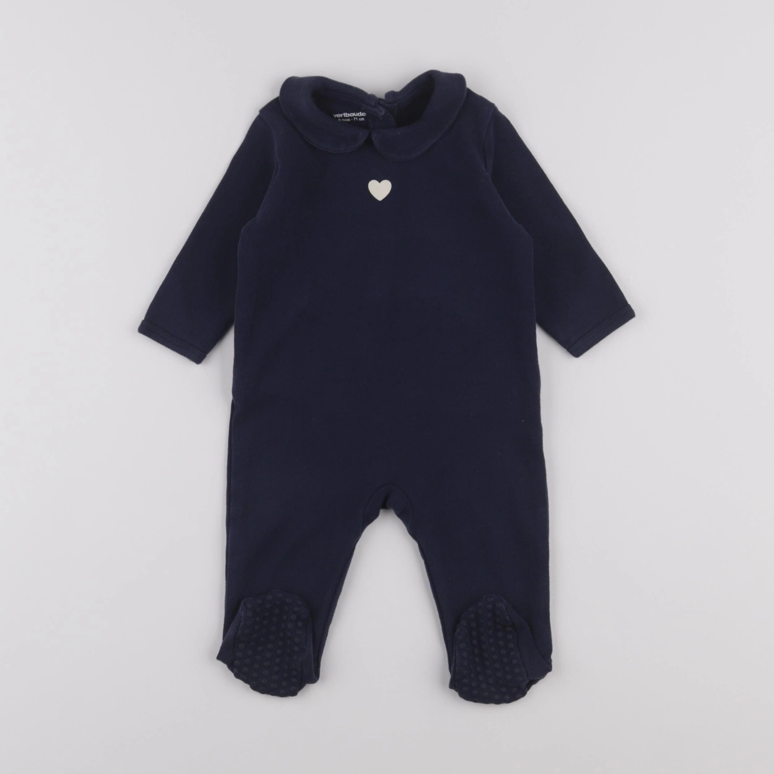 Vertbaudet - pyjama coton bleu - 9 mois