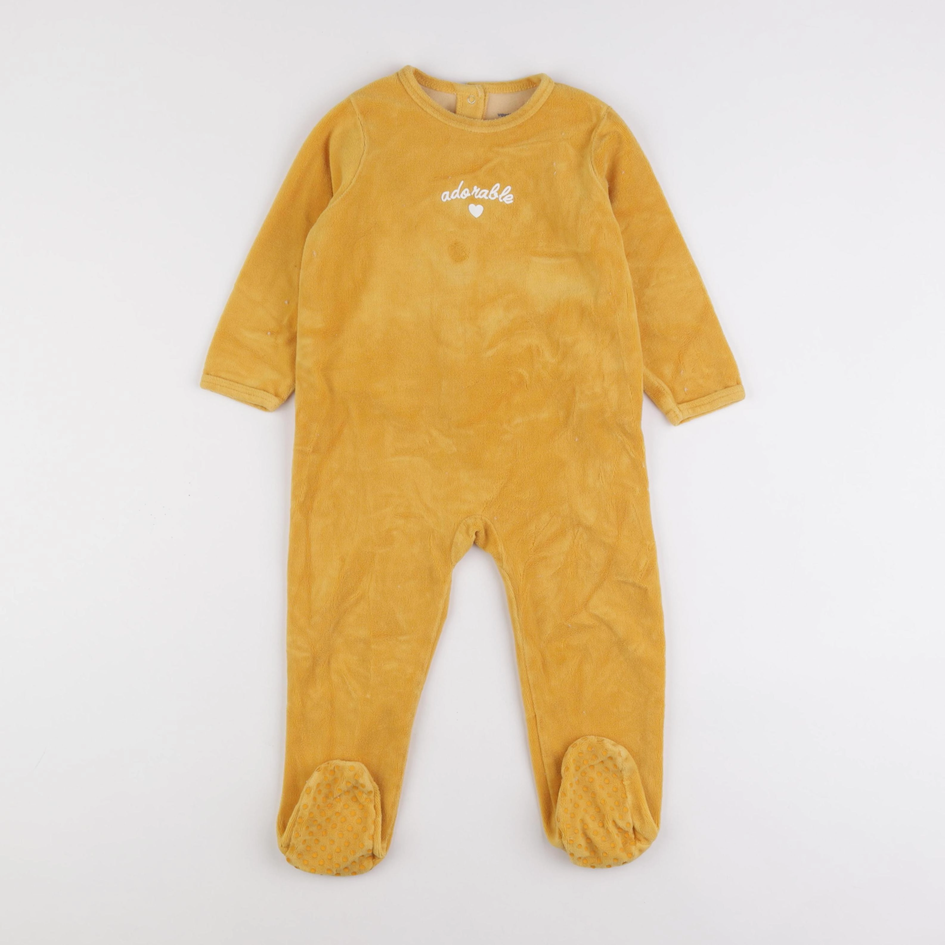 Vertbaudet - pyjama velours jaune - 3 ans