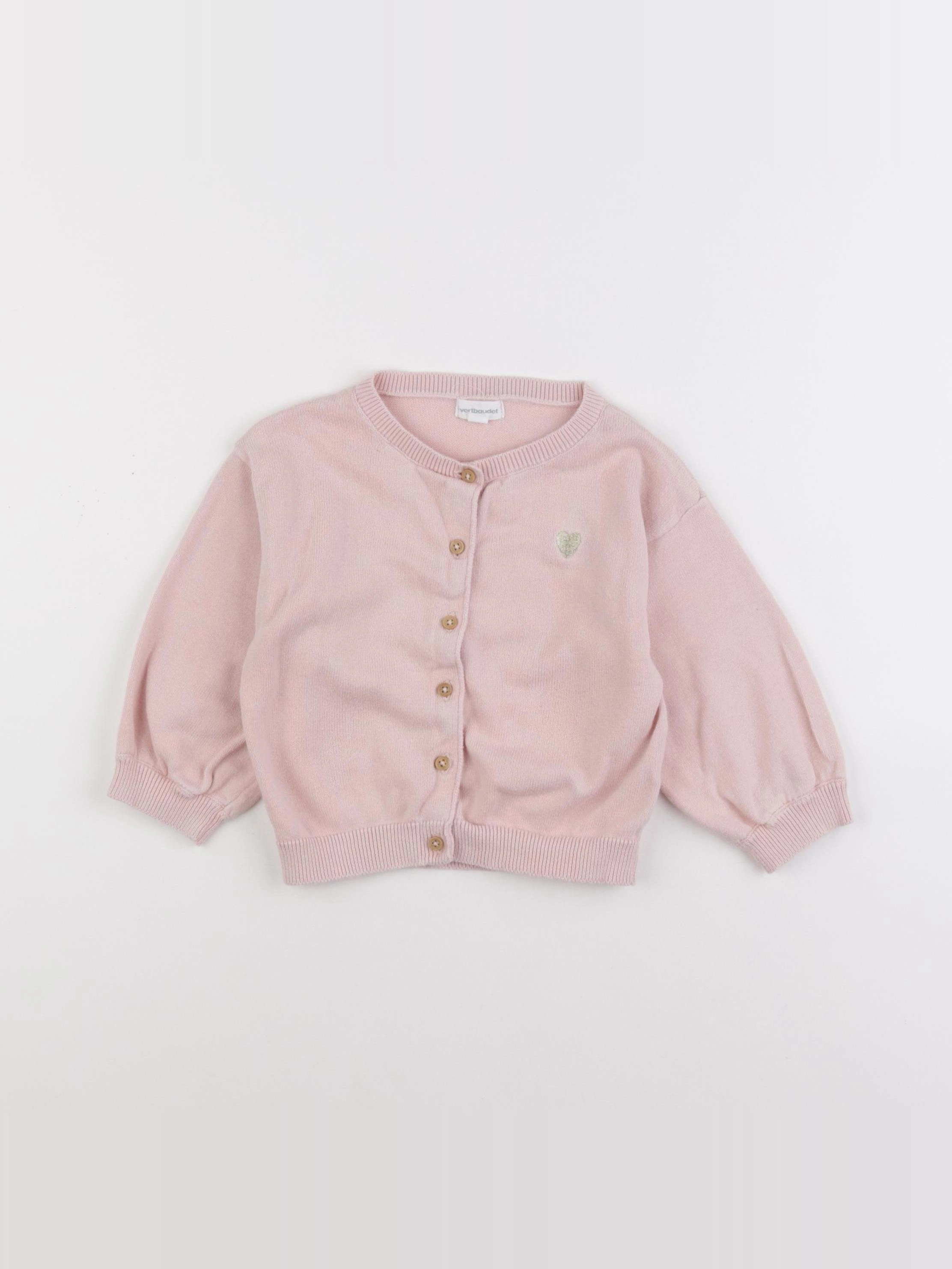 Vertbaudet - gilet rose - 24 mois
