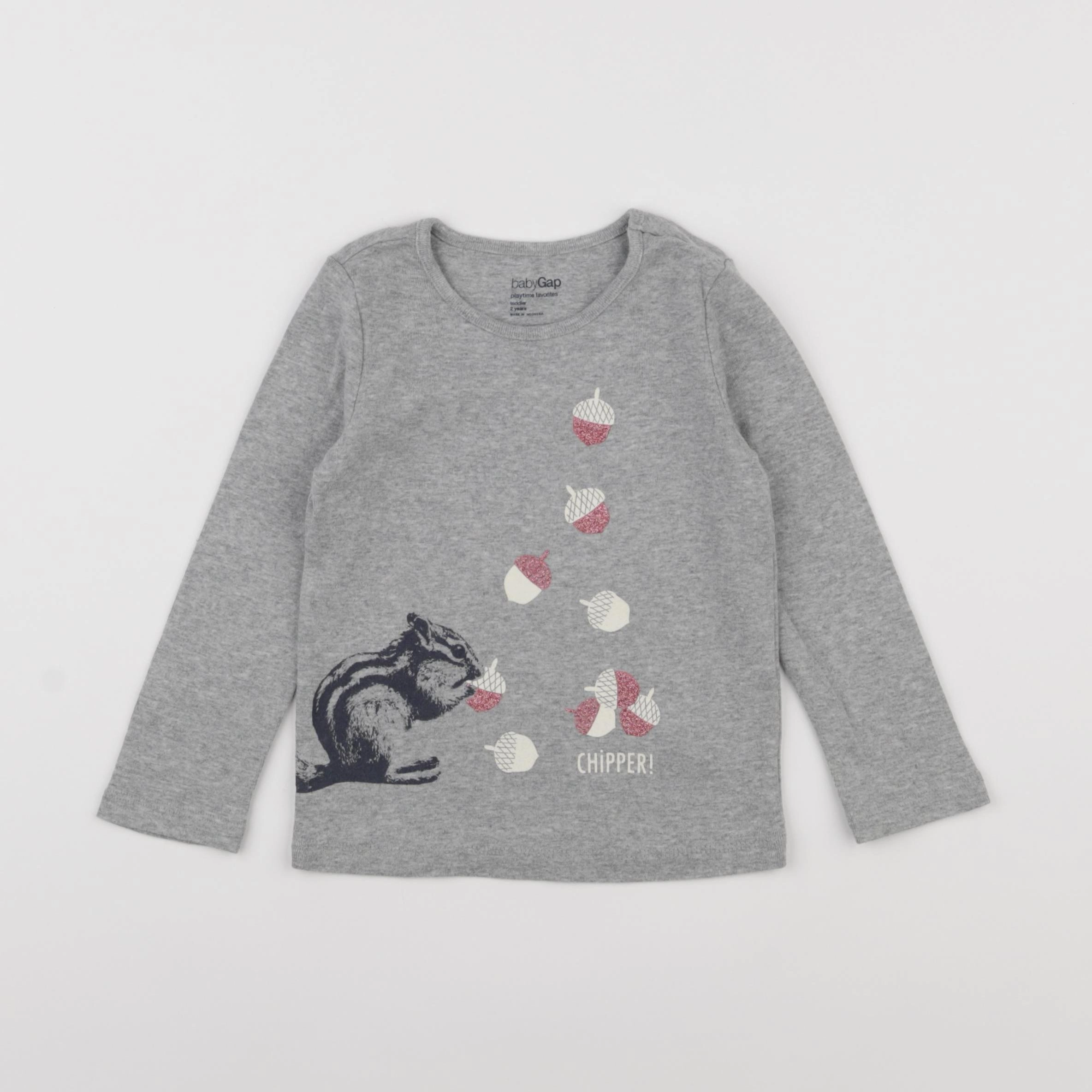 GAP - tee-shirt gris - 2 ans
