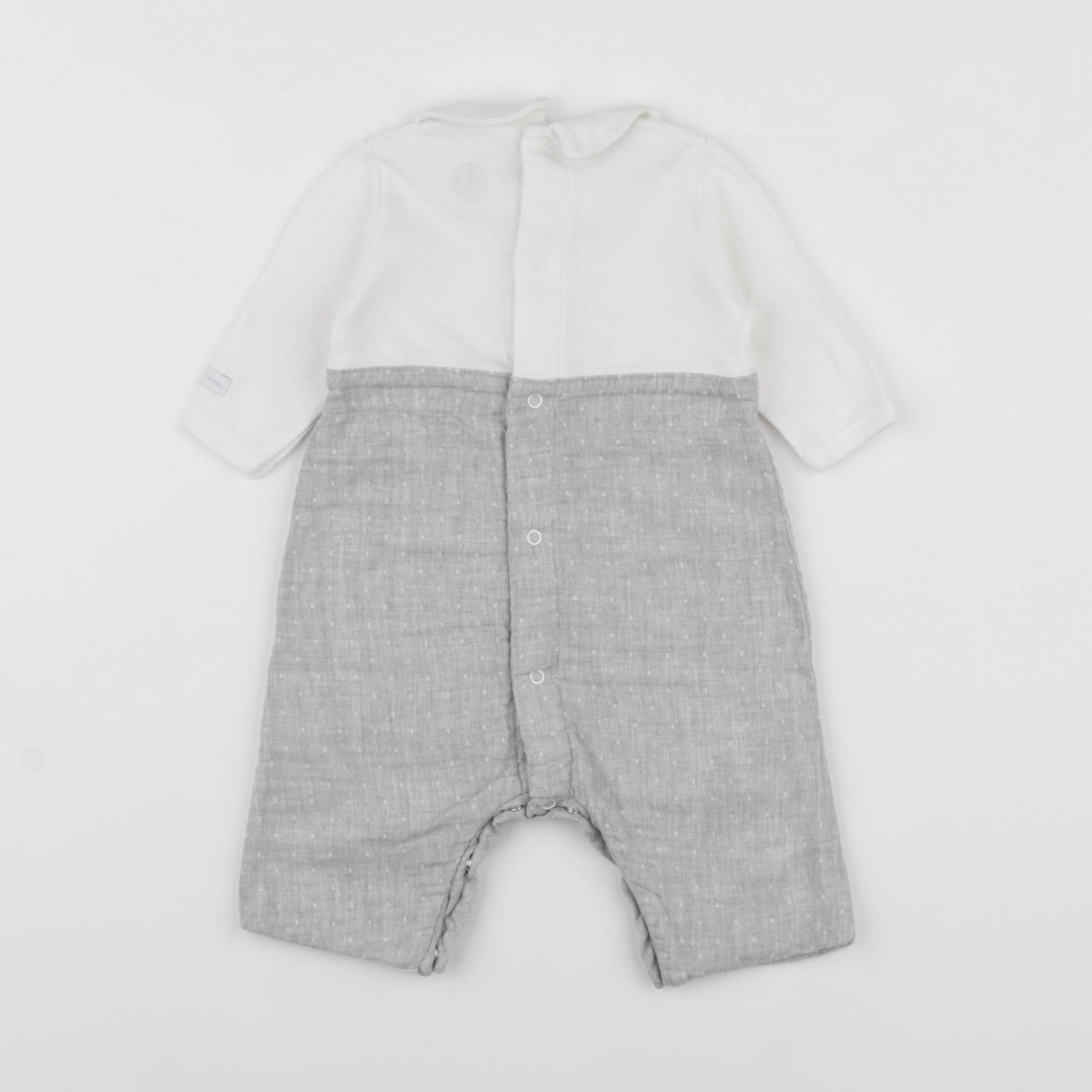 Petit Bateau - combinaison blanc, gris - 1 mois