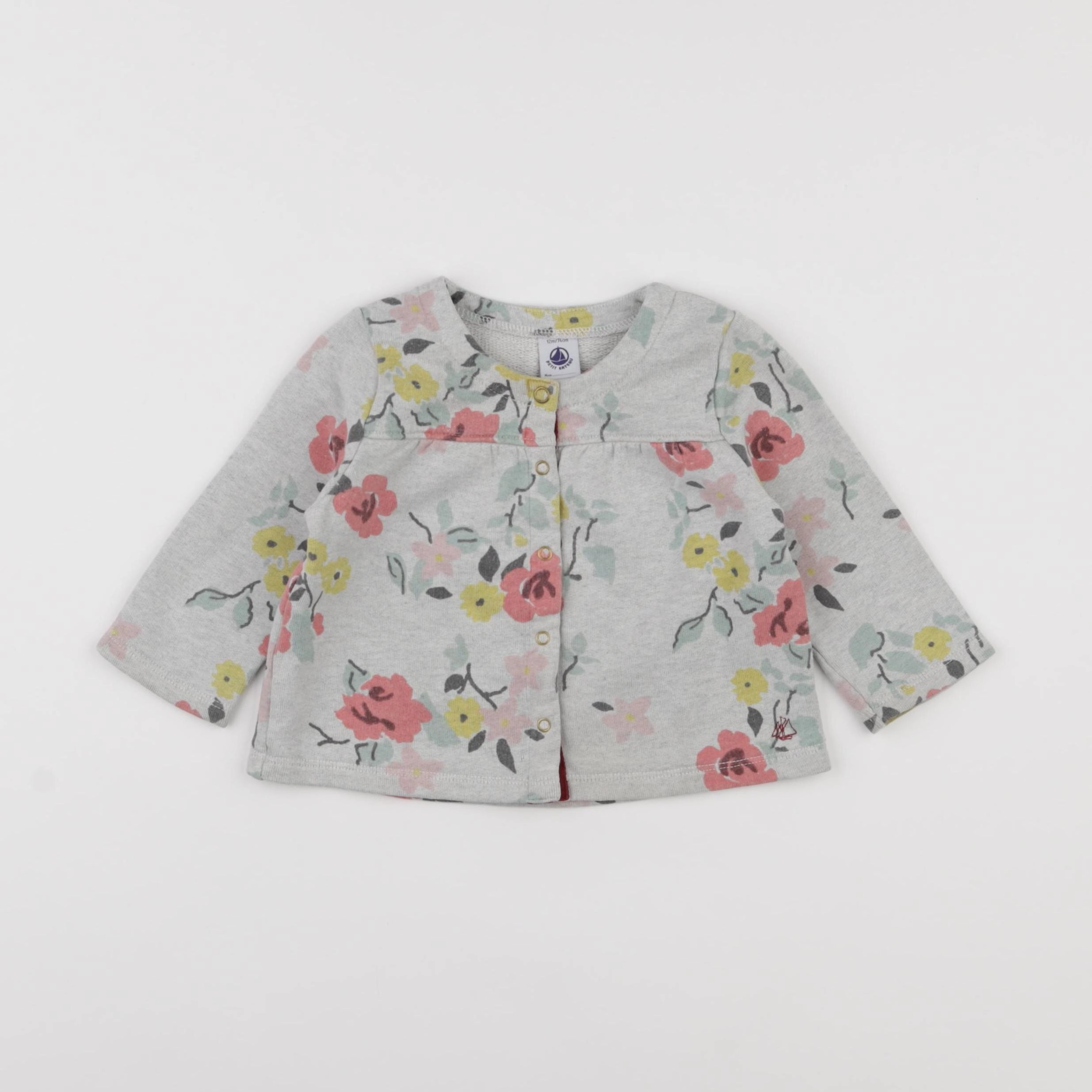 Petit Bateau - sweat gris - 12 mois
