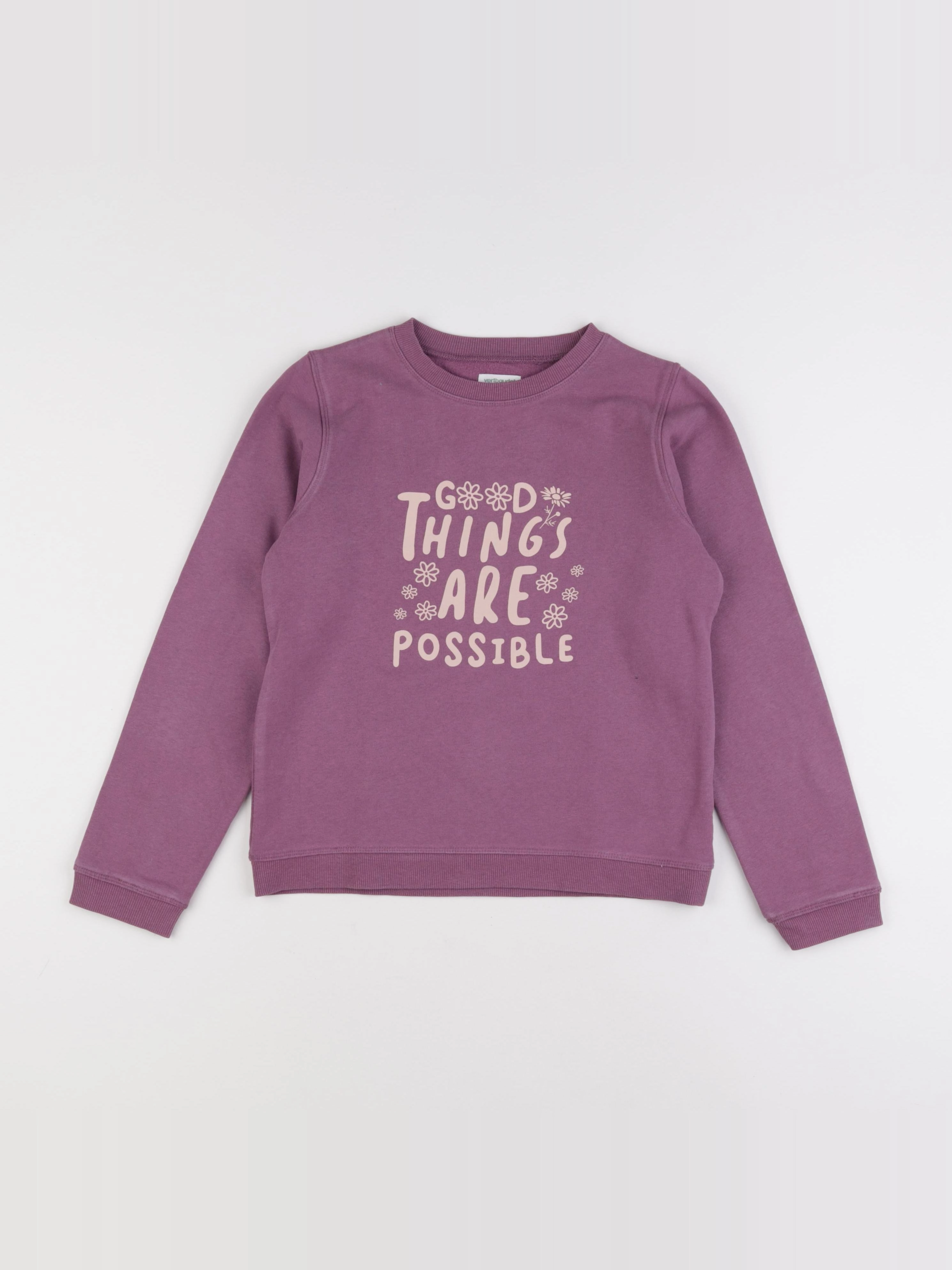 Vertbaudet - sweat violet - 10 ans