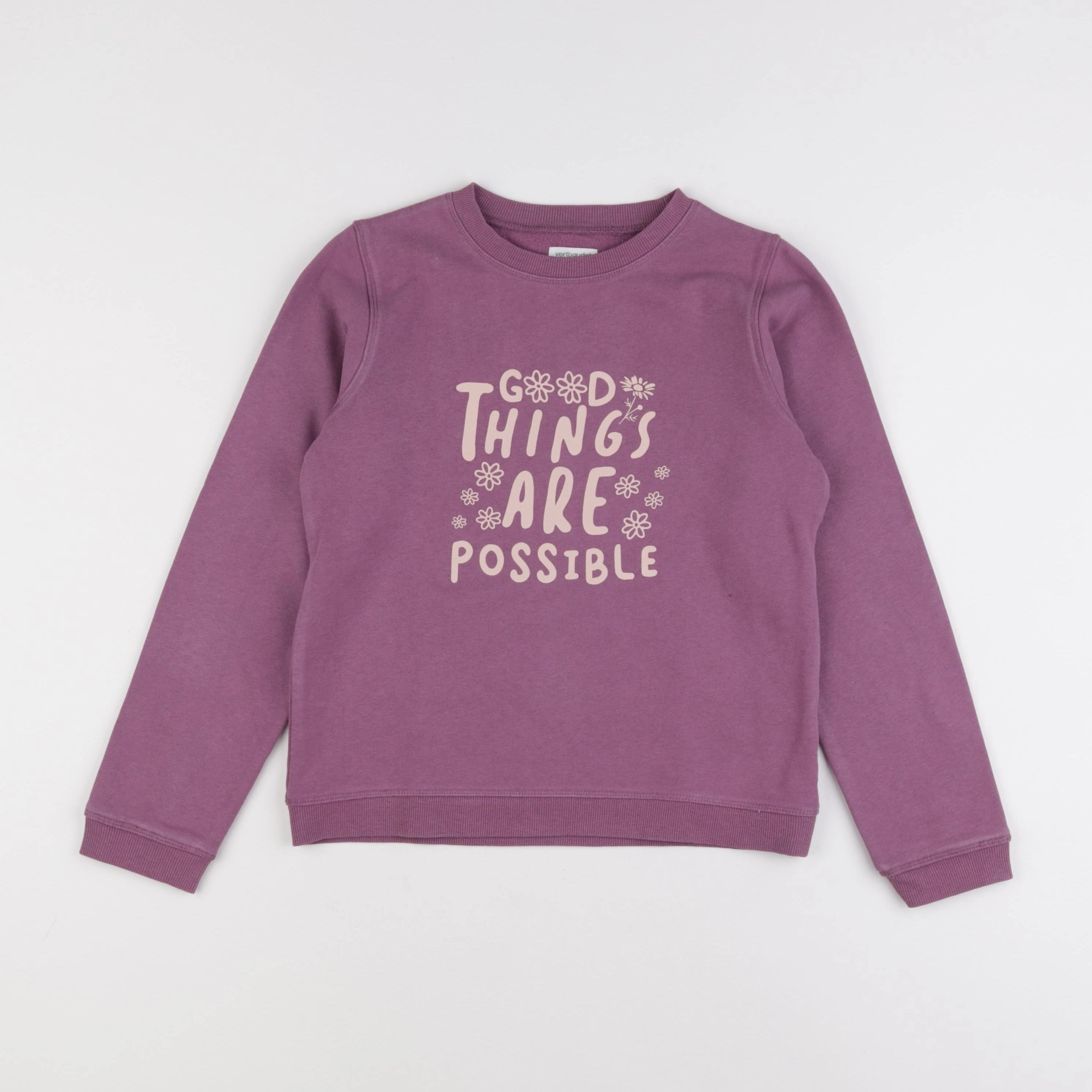 Vertbaudet - sweat violet - 10 ans